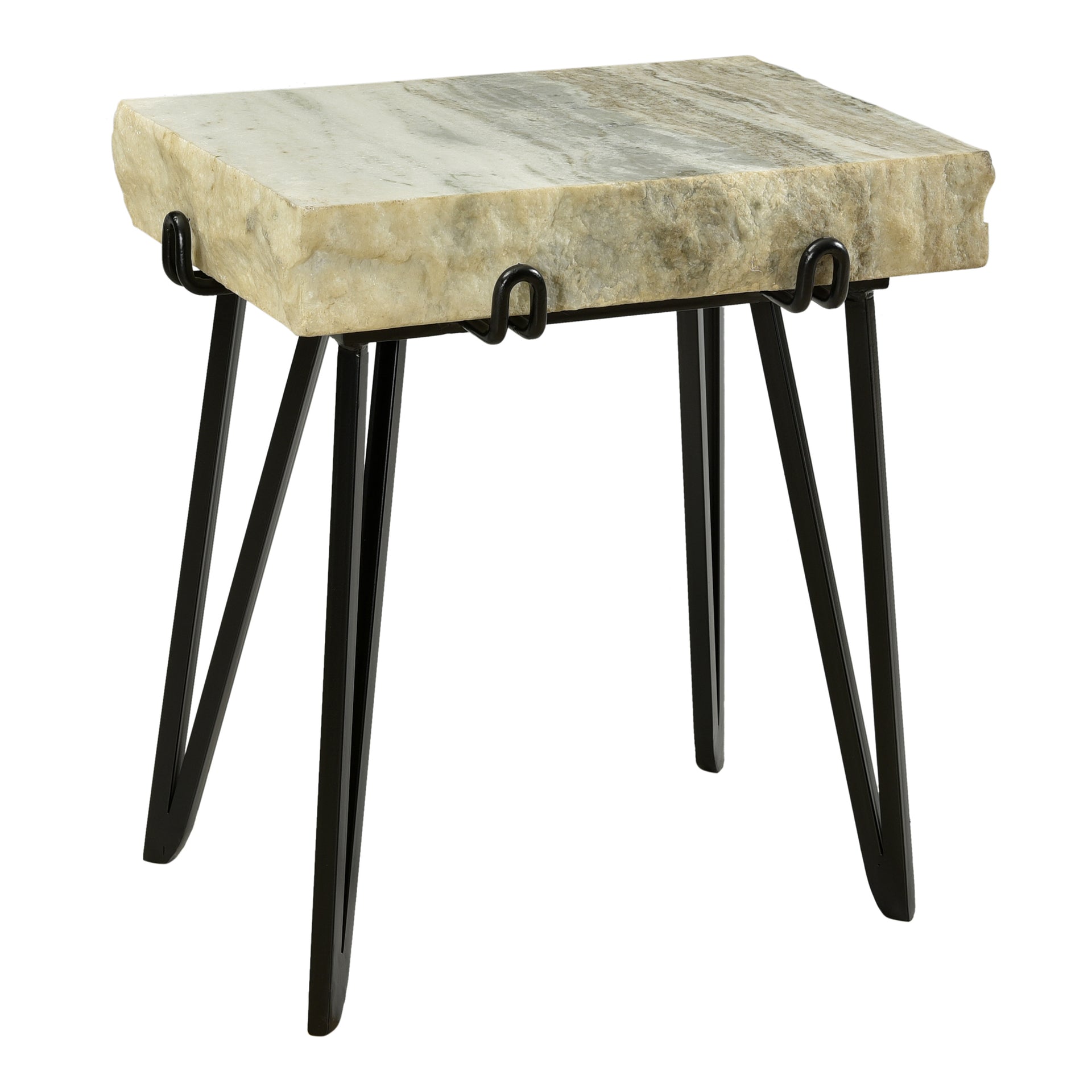Melville Accent Table - Sand-Brown Marble