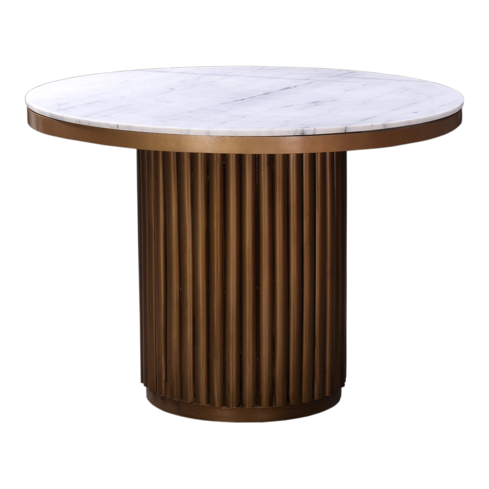 Ambrose Circular Marble Dining Table - Contemporary Brass Brilliance