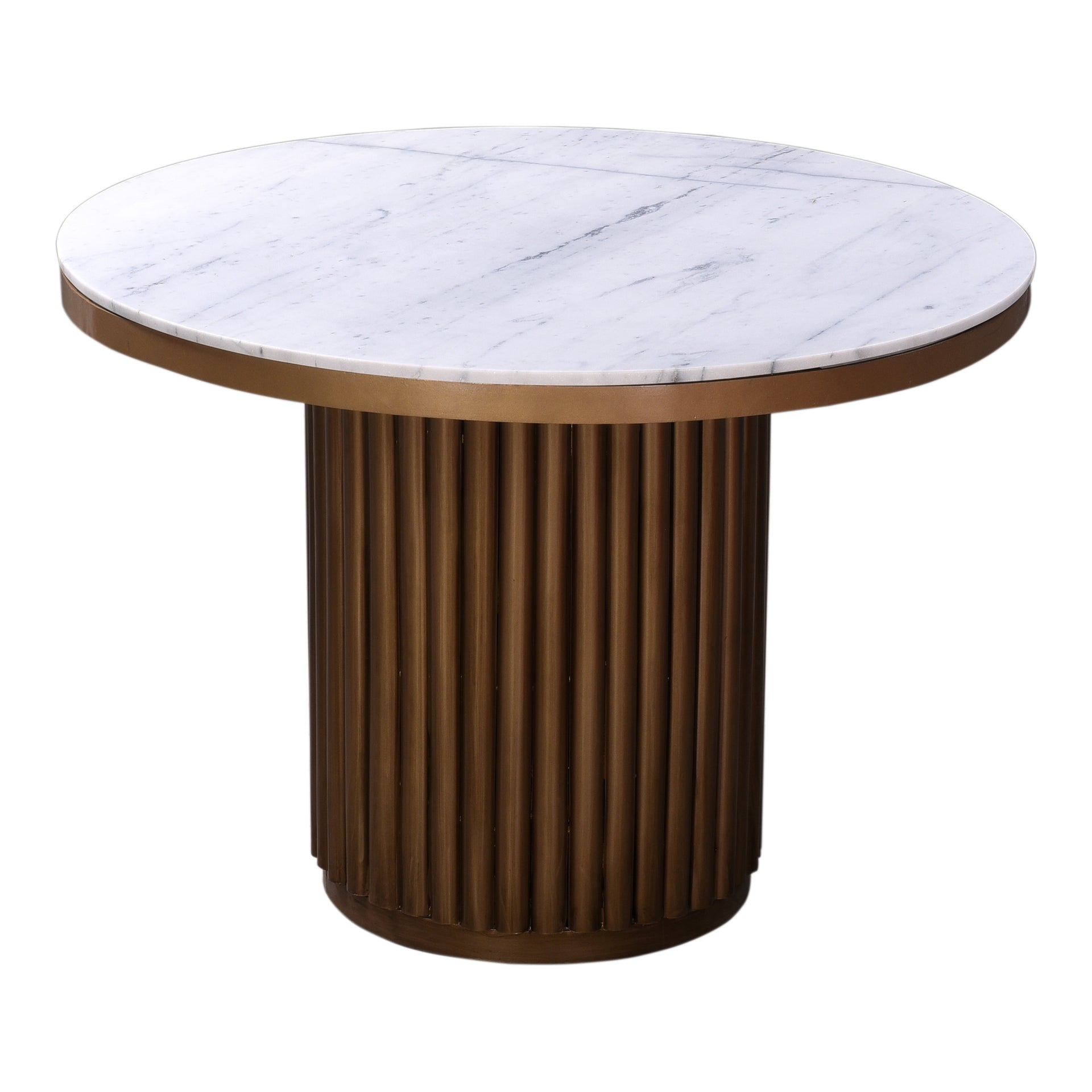 Ambrose Circular Marble Dining Table - Contemporary Brass Brilliance