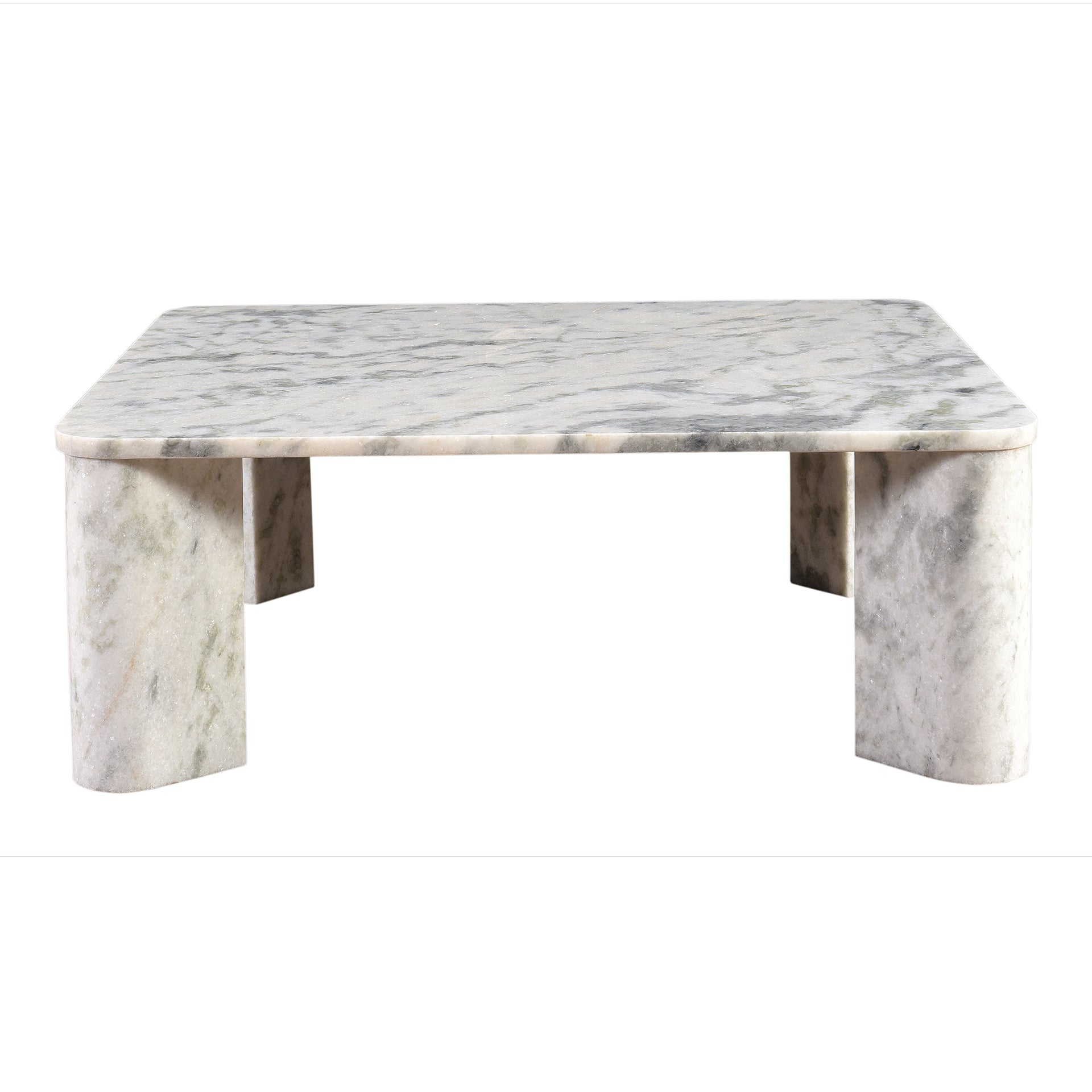 Philip Coffee Table, Solid Raj Grey Marble, Square Design, Ashen Grey