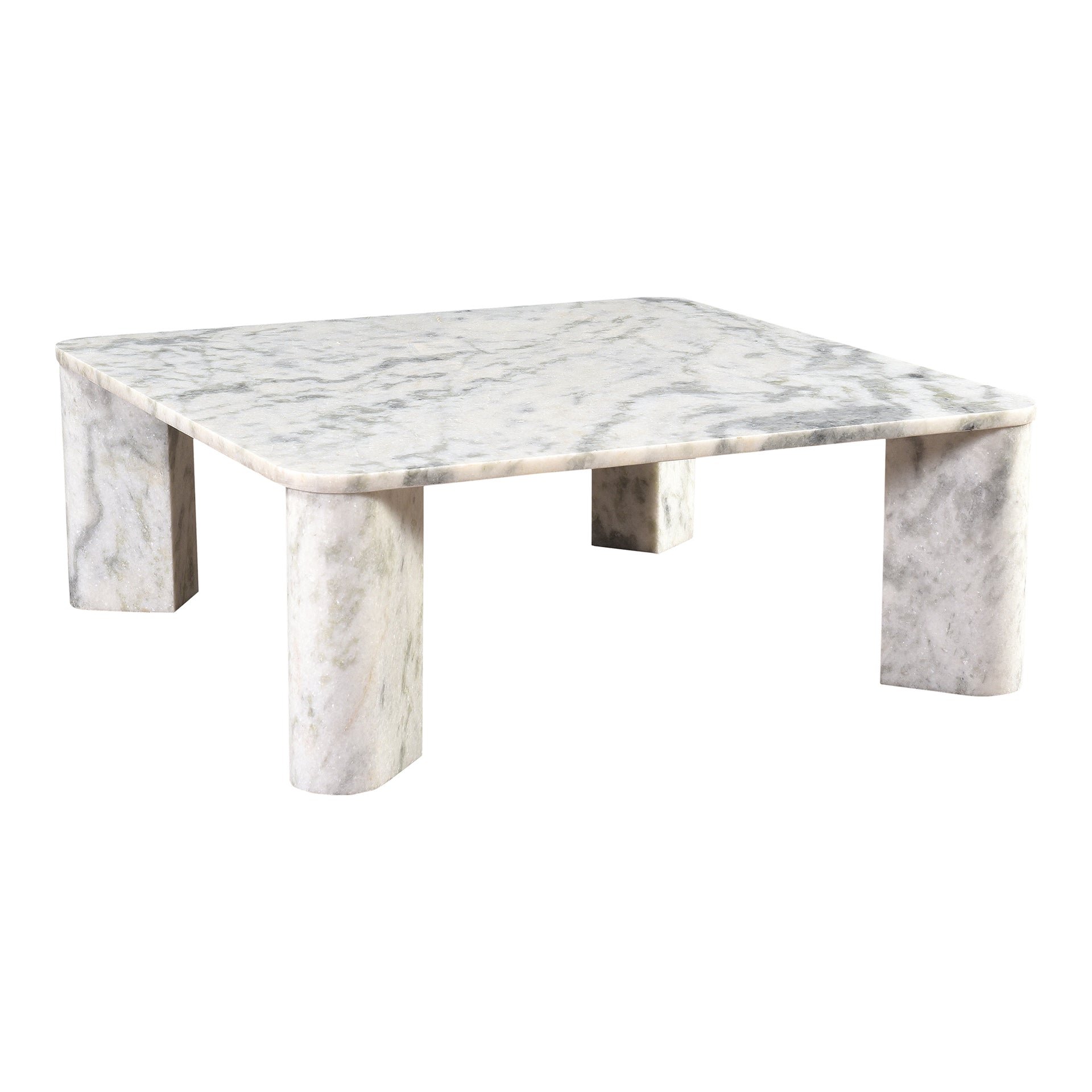 Philip Coffee Table, Solid Raj Grey Marble, Square Design, Ashen Grey