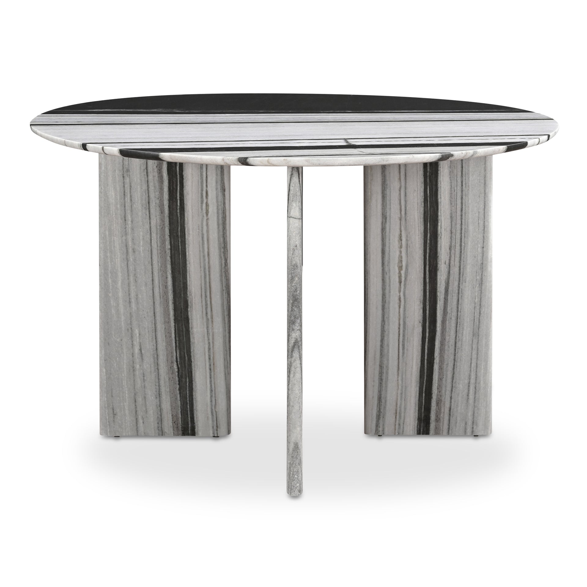 Amaryllis Dining Table for 4, Round Panda Marble Top, Contemporary Design, Multicolor