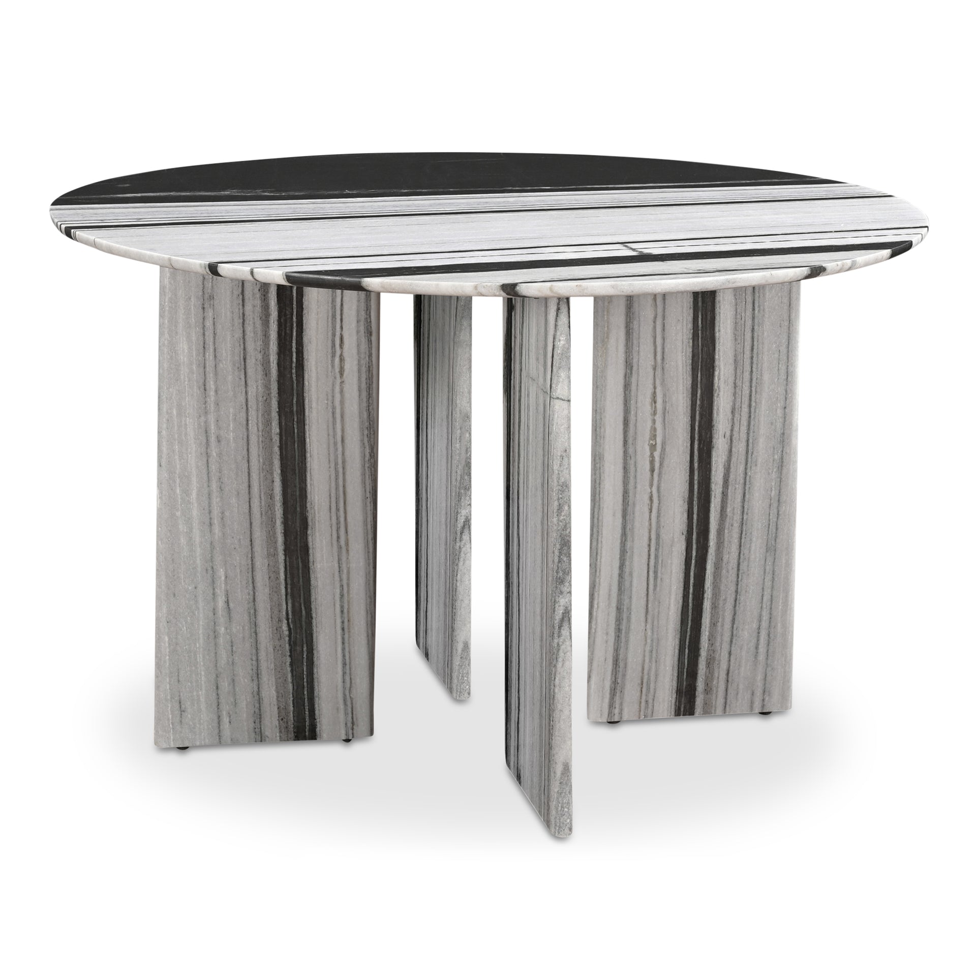 Amaryllis Dining Table for 4, Round Panda Marble Top, Contemporary Design, Multicolor
