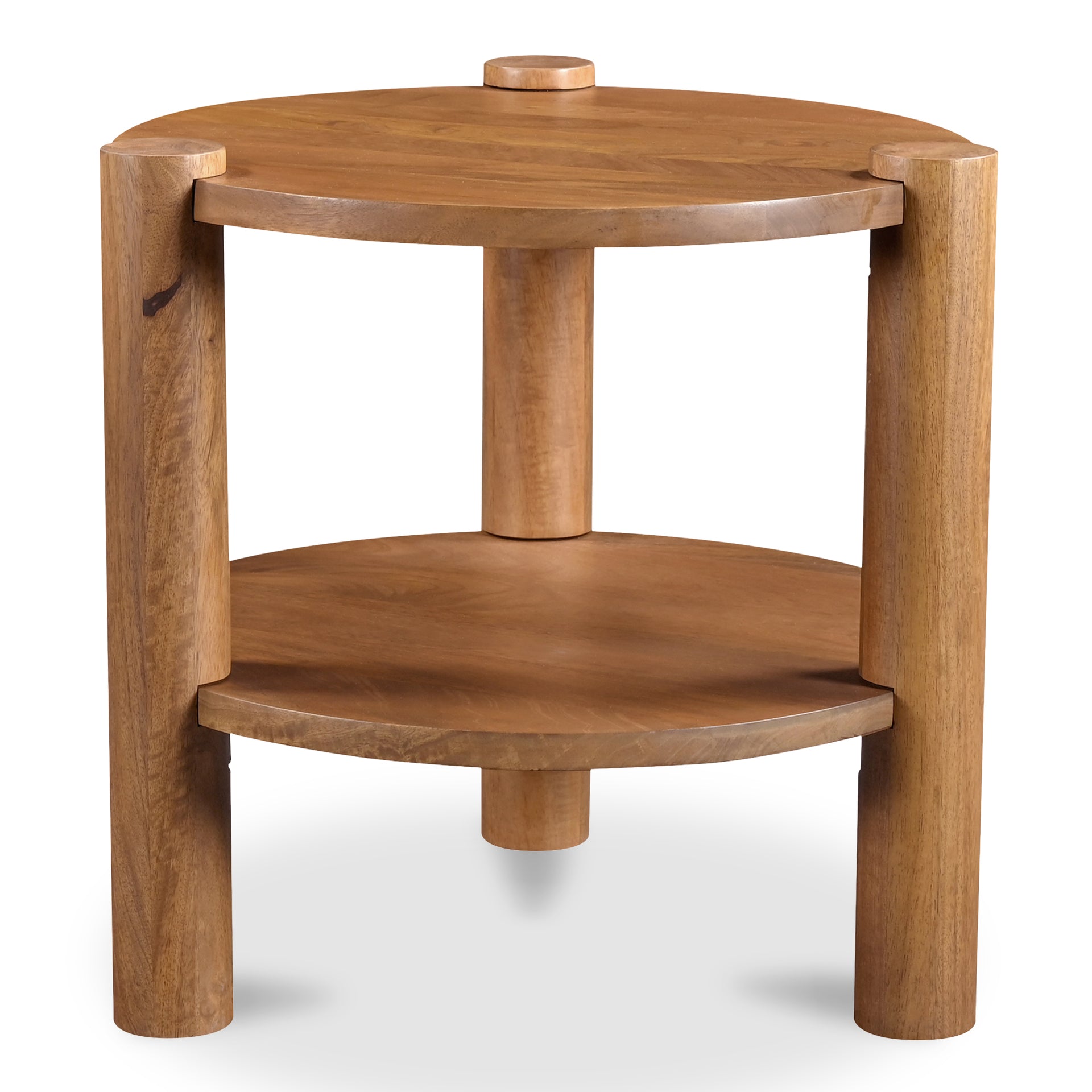 Merit, Accent Table, Round Solid Mango Wood, Vintage Brown