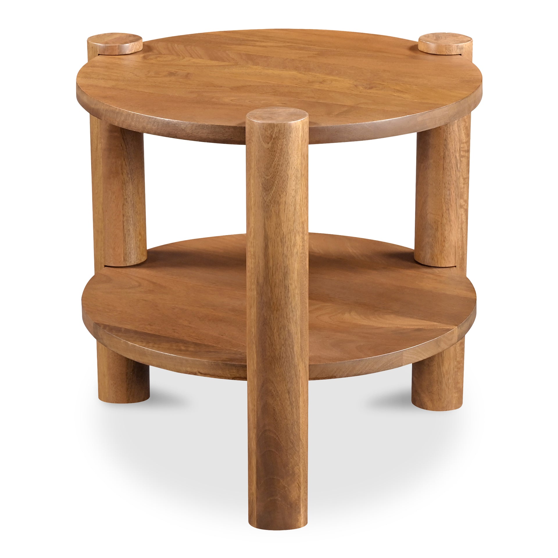 Merit, Accent Table, Round Solid Mango Wood, Vintage Brown