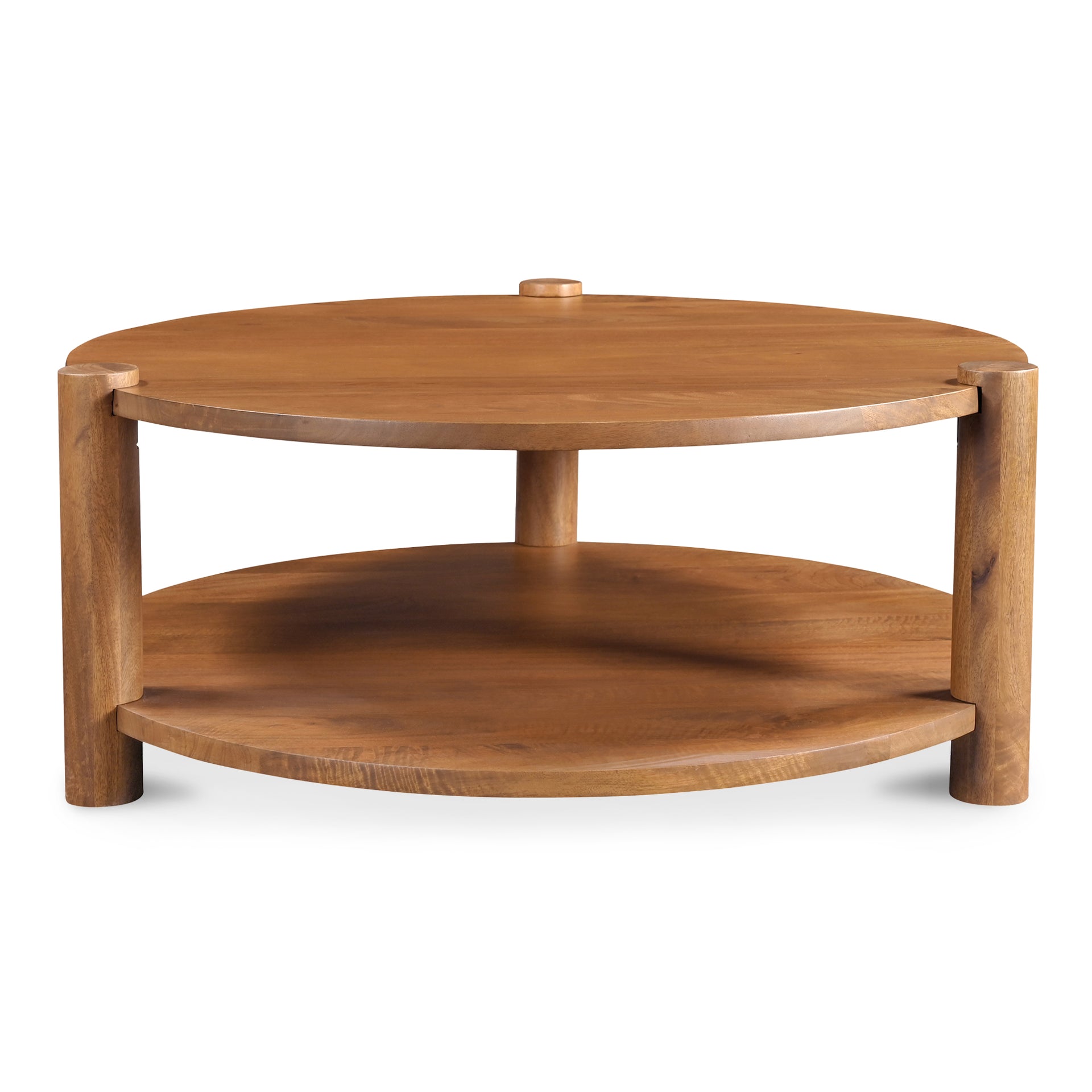 Merit, Coffee Table, Round Solid Mango Wood, Vintage Brown