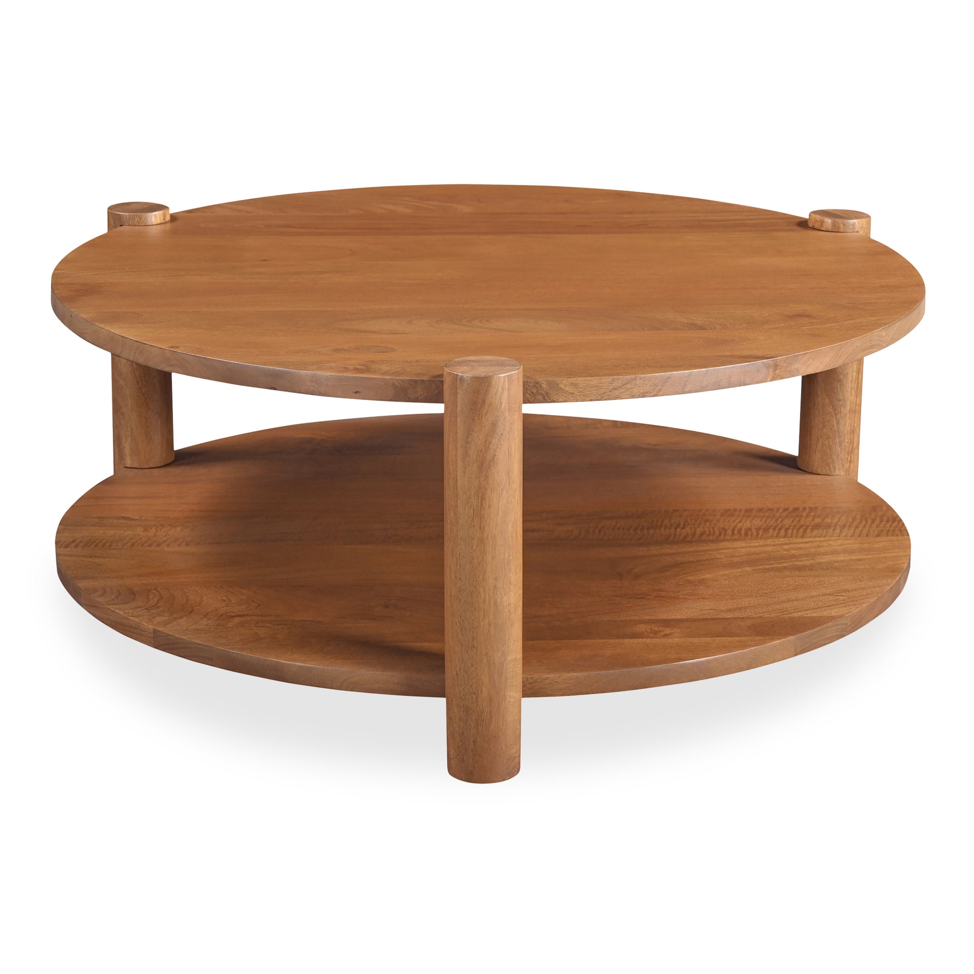 Merit, Coffee Table, Round Solid Mango Wood, Vintage Brown