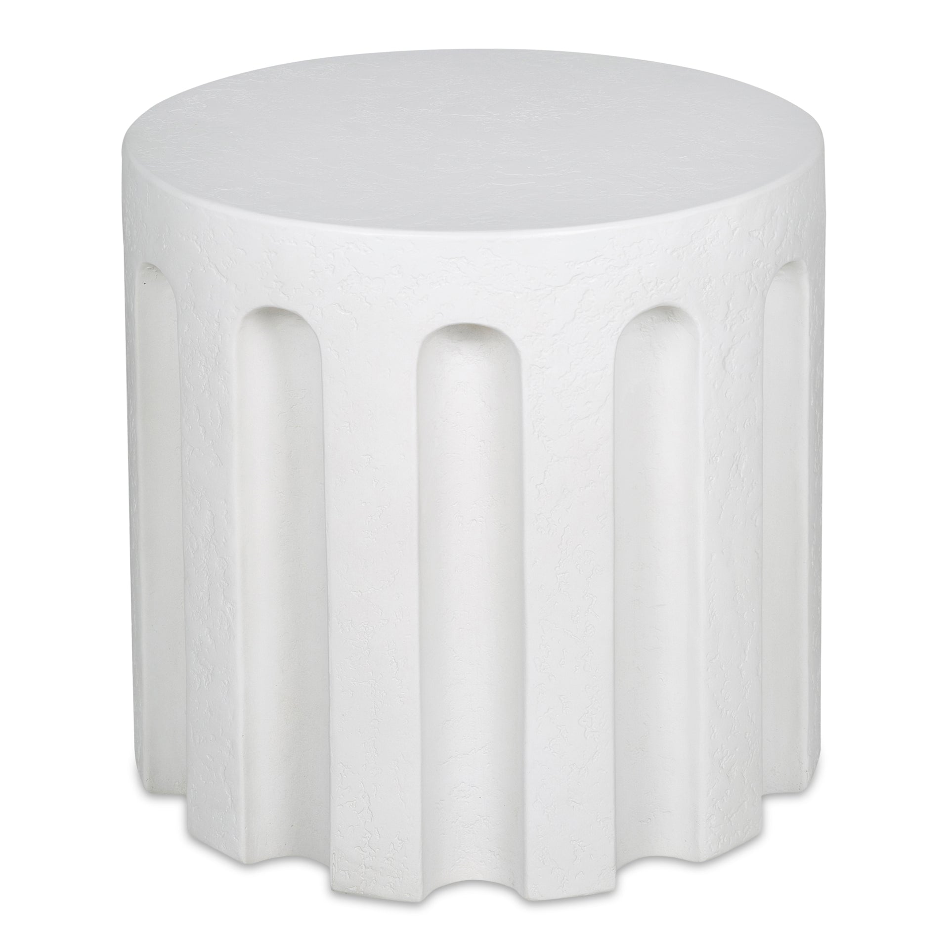 Gulliver, Accent Table, Fiberglass Reinforced Concrete, Steel Base, White