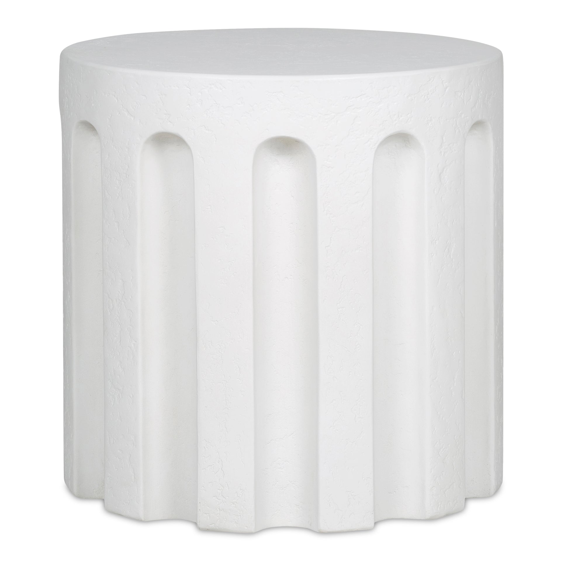 Gulliver, Accent Table, Fiberglass Reinforced Concrete, Steel Base, White