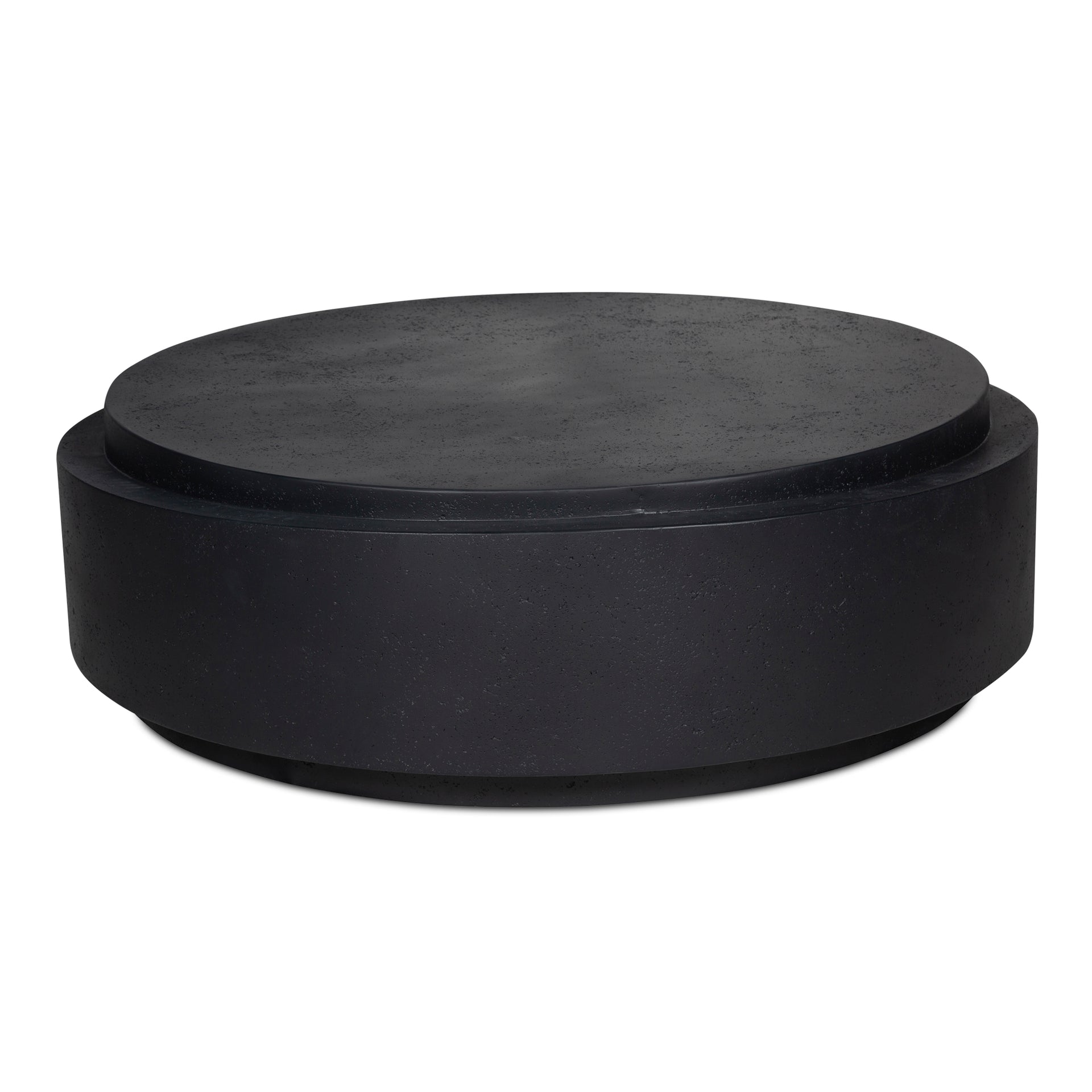 Blair, Oval Coffee Table Concrete and Stone Mix, Black