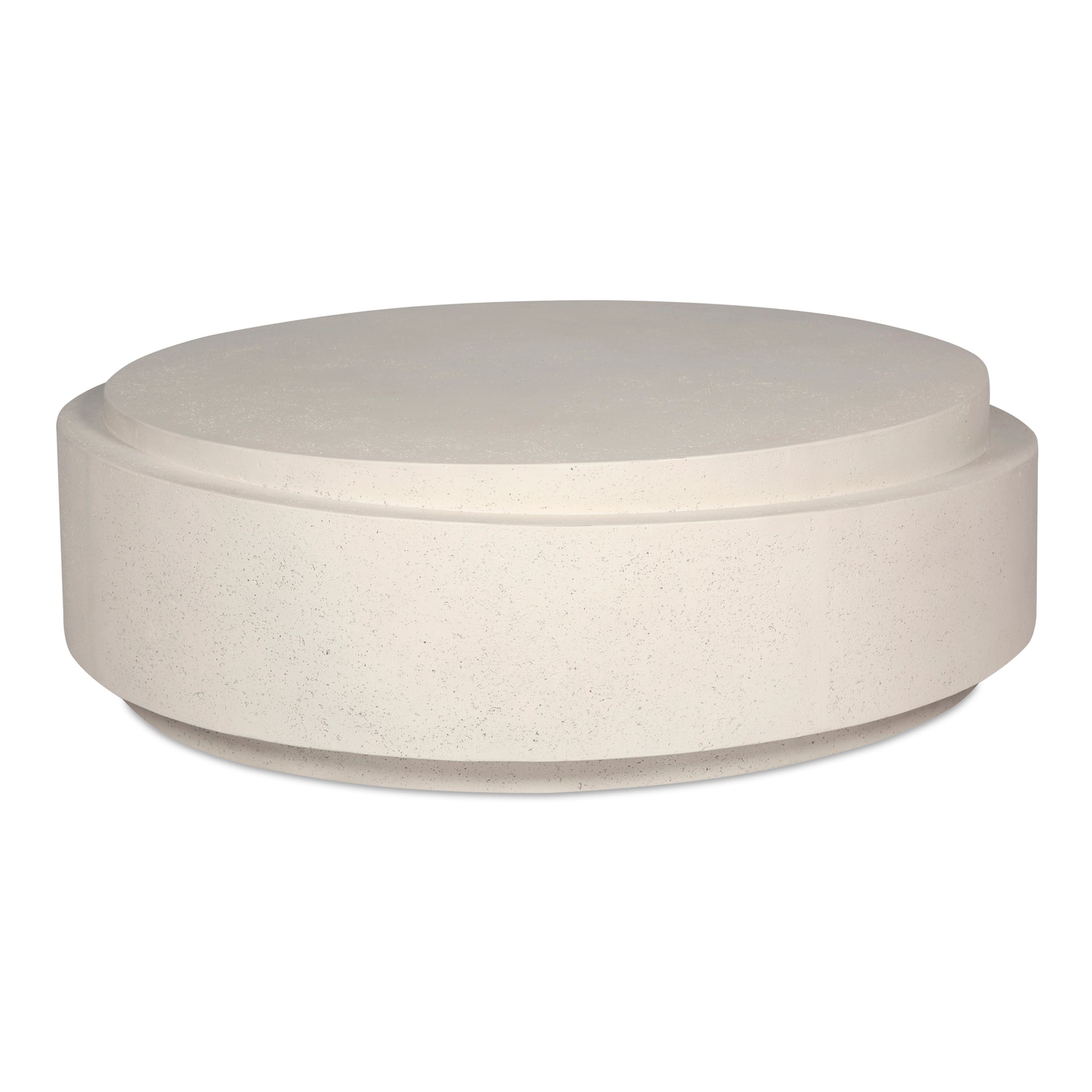 Blair, Oval Coffee Table Concrete and Stone Mix, White