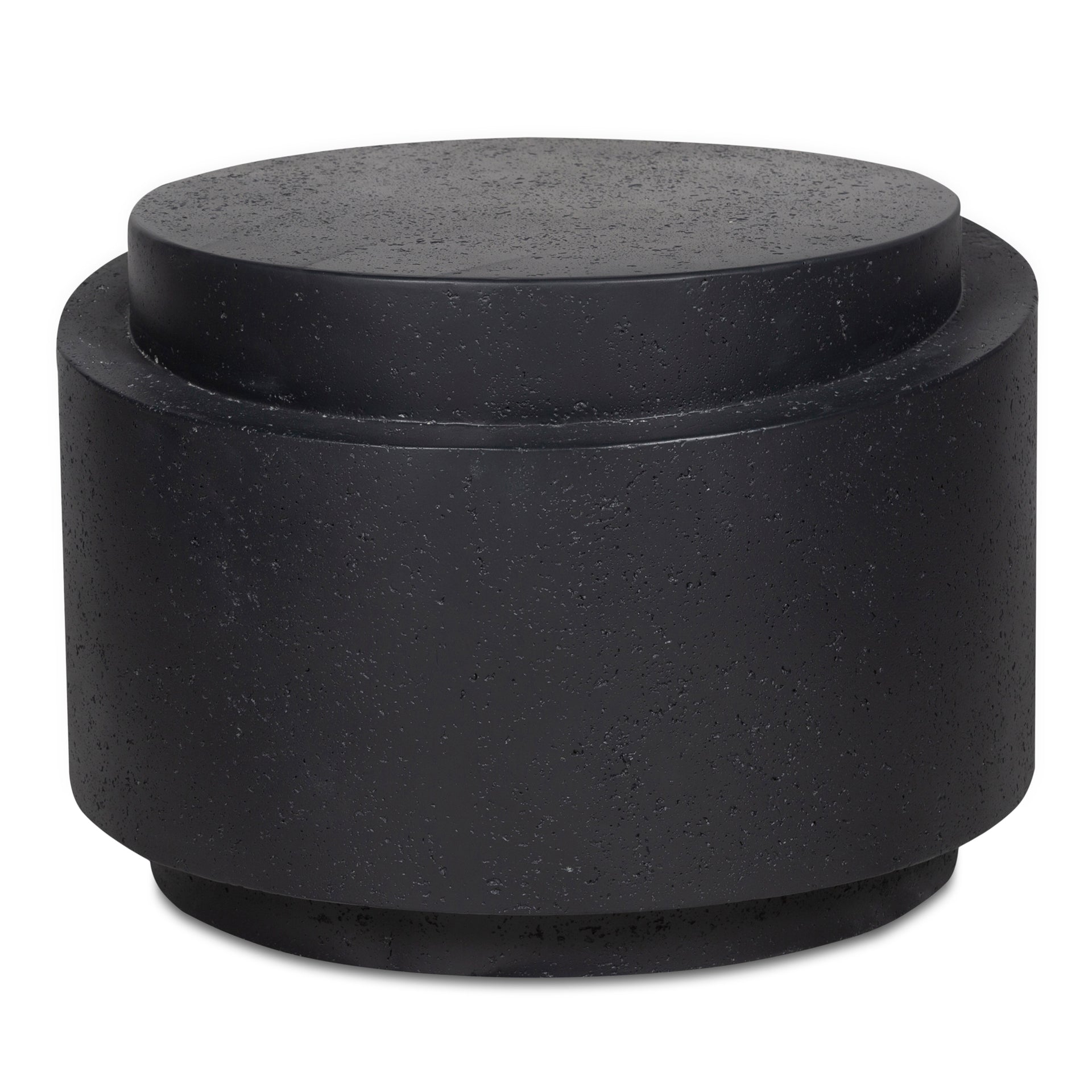 Blair, Accent Table, Concrete and Stone, Organic Porous Finish, Black