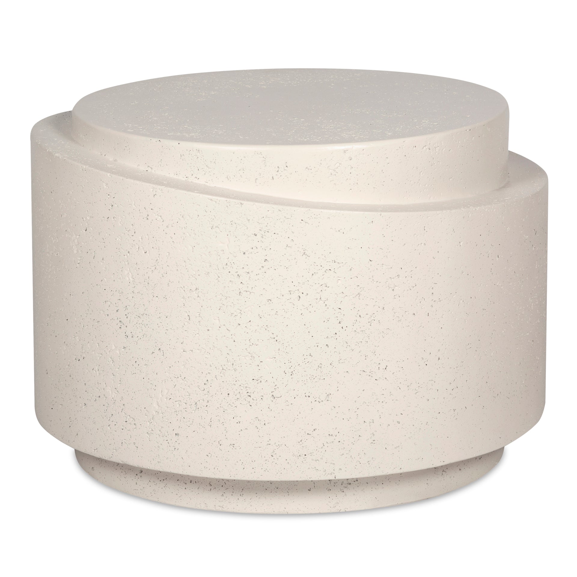 Blair, Accent Table, Concrete and Stone, Organic Porous Finish, White