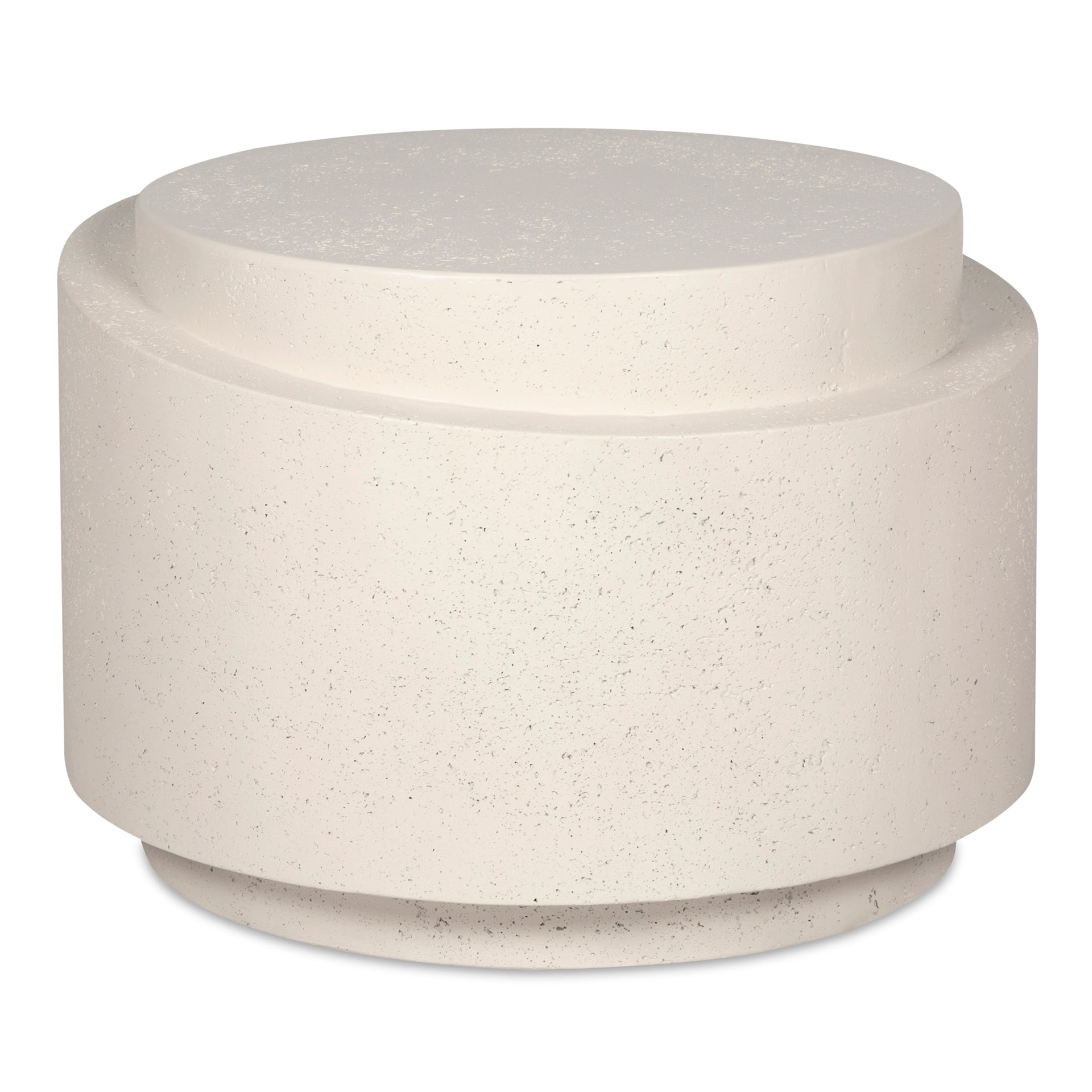Blair, Accent Table, Concrete and Stone, Organic Porous Finish, White