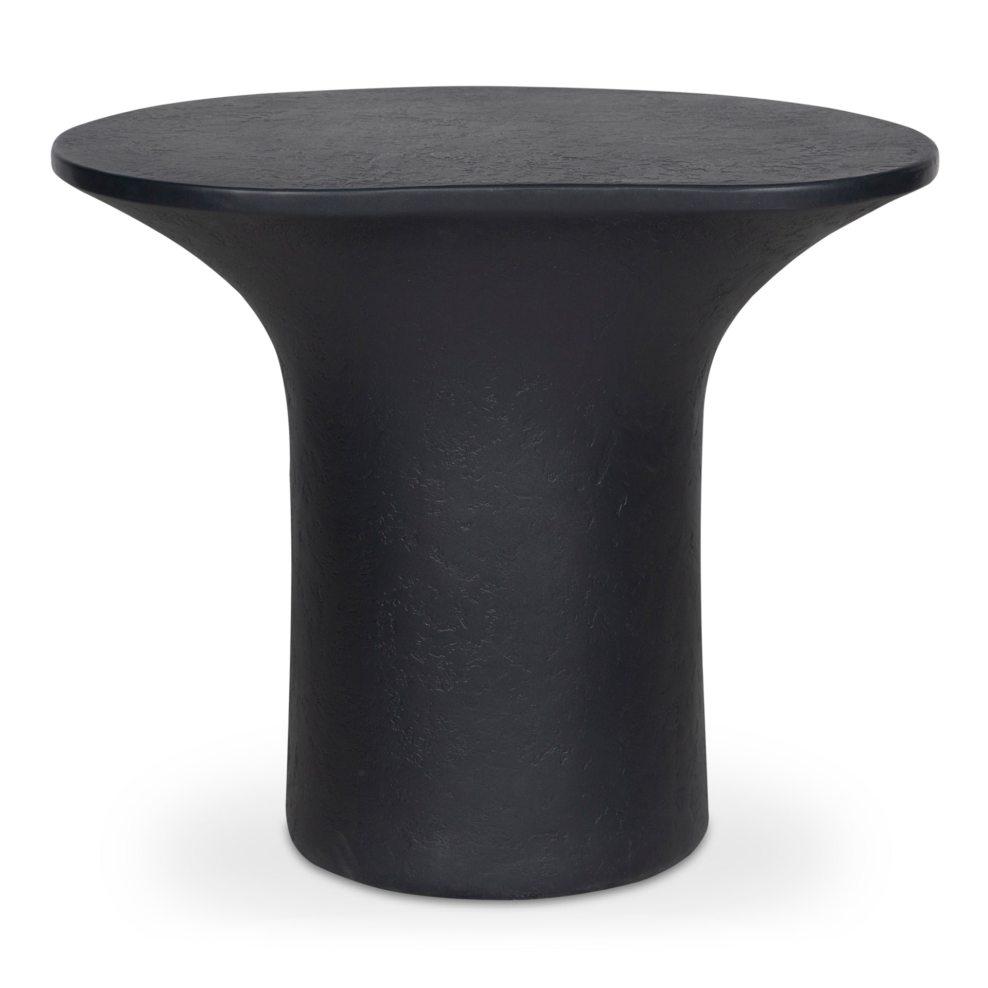 Hebe, Outdoor Accent Table, Fiberglass Reinforced Concrete, Freeform Top, Black