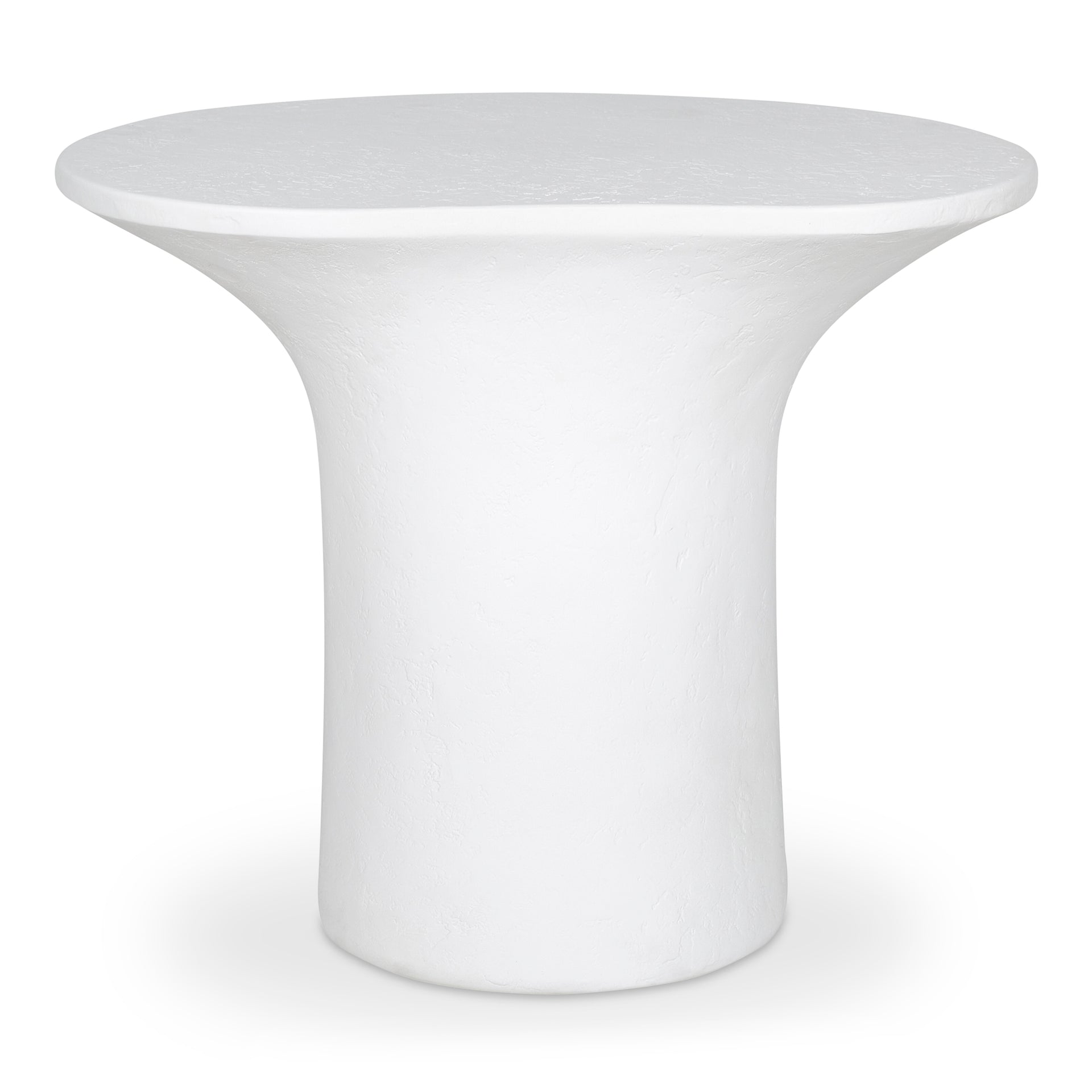 Hebe, Outdoor Accent Table, Fiberglass Reinforced Concrete, Freeform Top, White