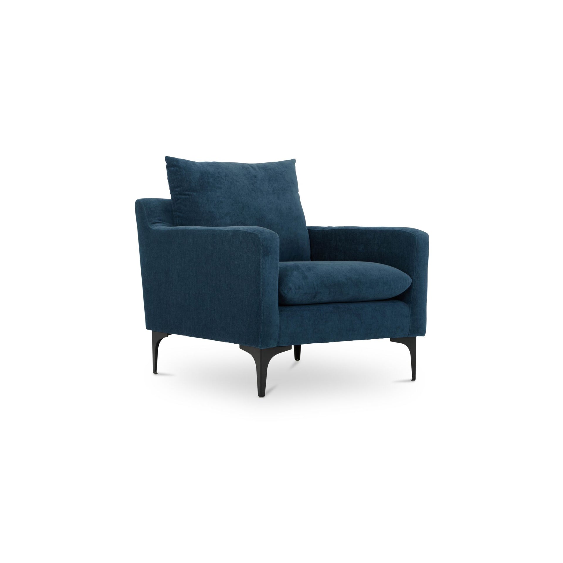 Macron Occasional Chair, Modern Design, High-Comfort Foam, Blue