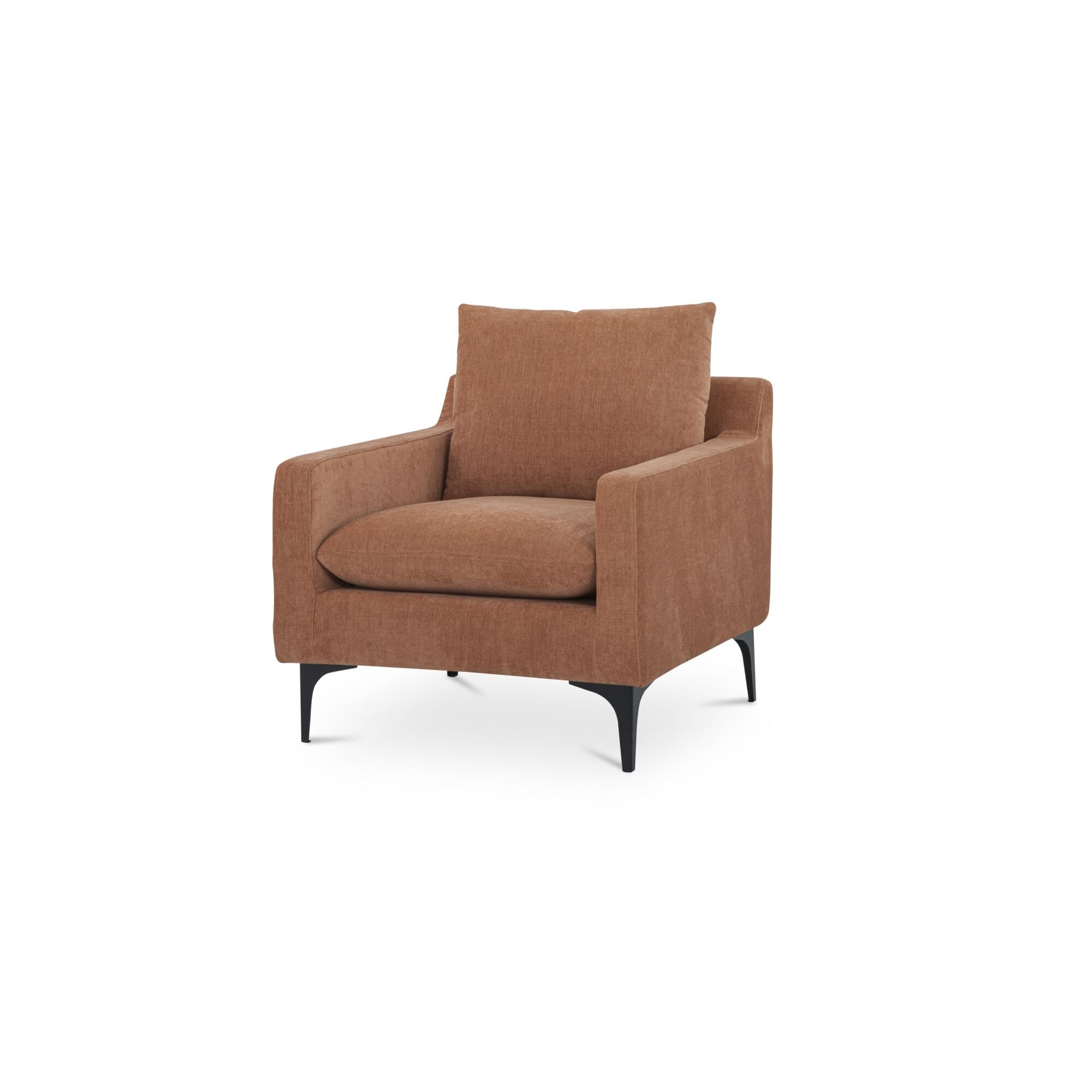 Macron Accent Chair, Polyester Fabric, Pine and Plywood Frame, Removable Back Cushion, Angled Backrest, Heritage Pink