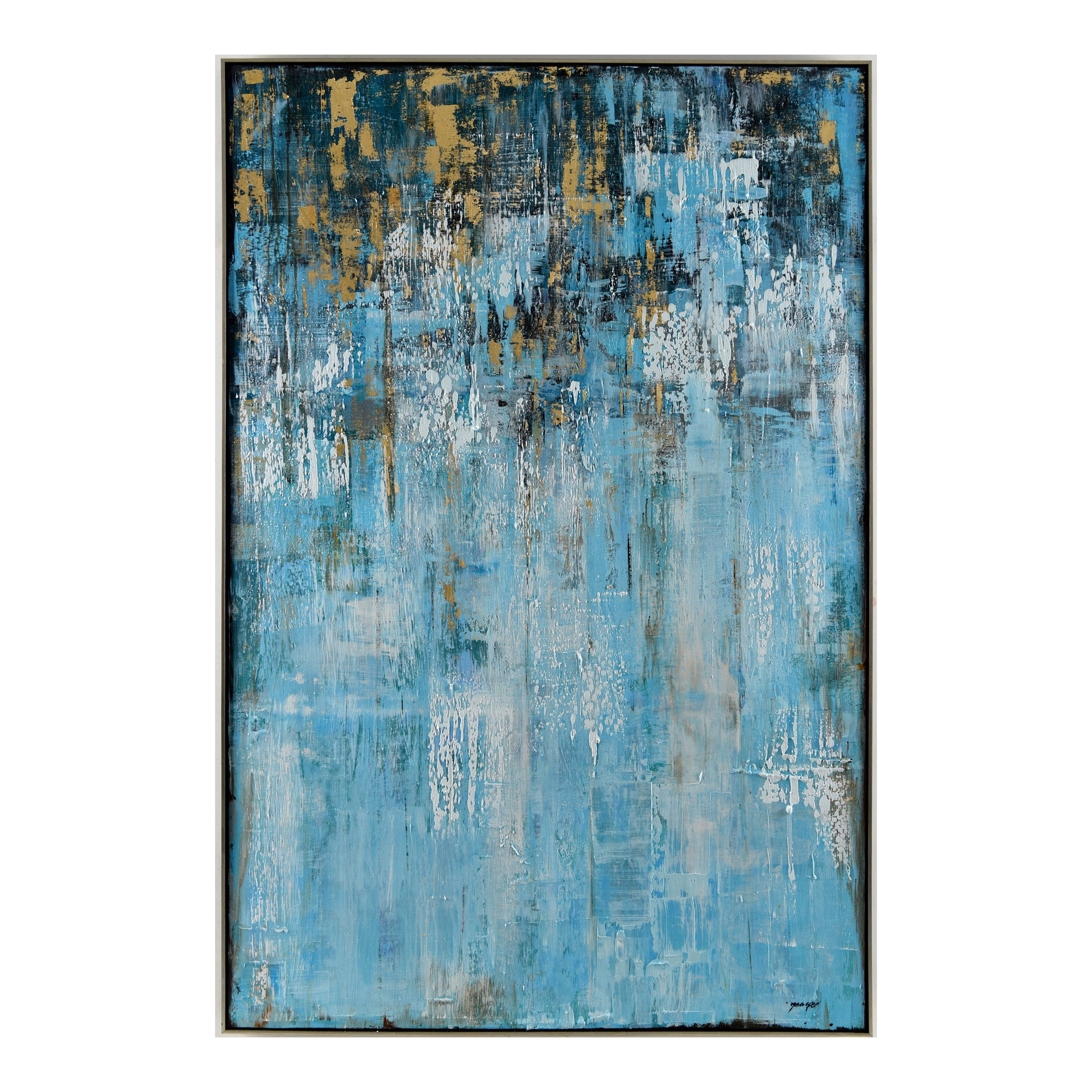 Oliver - Contemporary Textured Acrylic Wall Art with a Splash of Colors