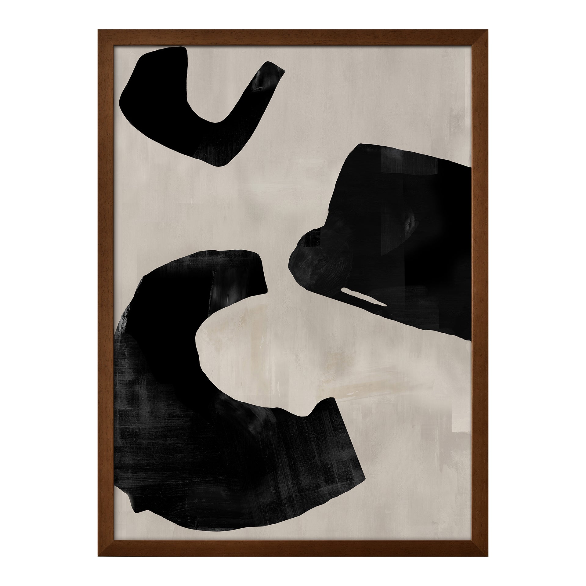 Stephan, Acrylic Paint on Canvas Abstract Shapes with Timber Frame