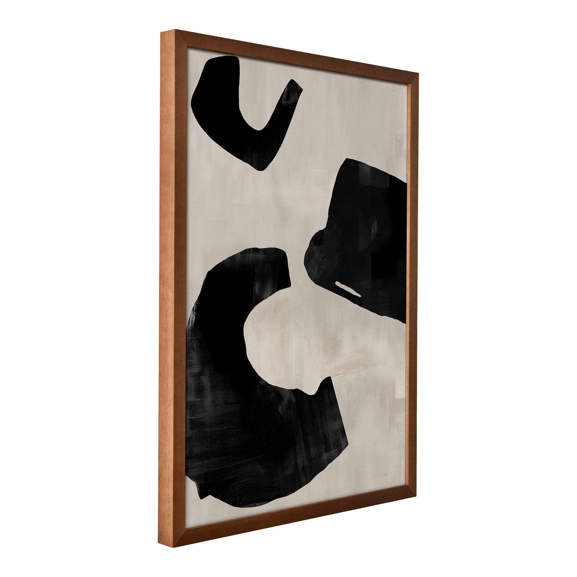 Stephan, Acrylic Paint on Canvas Abstract Shapes with Timber Frame