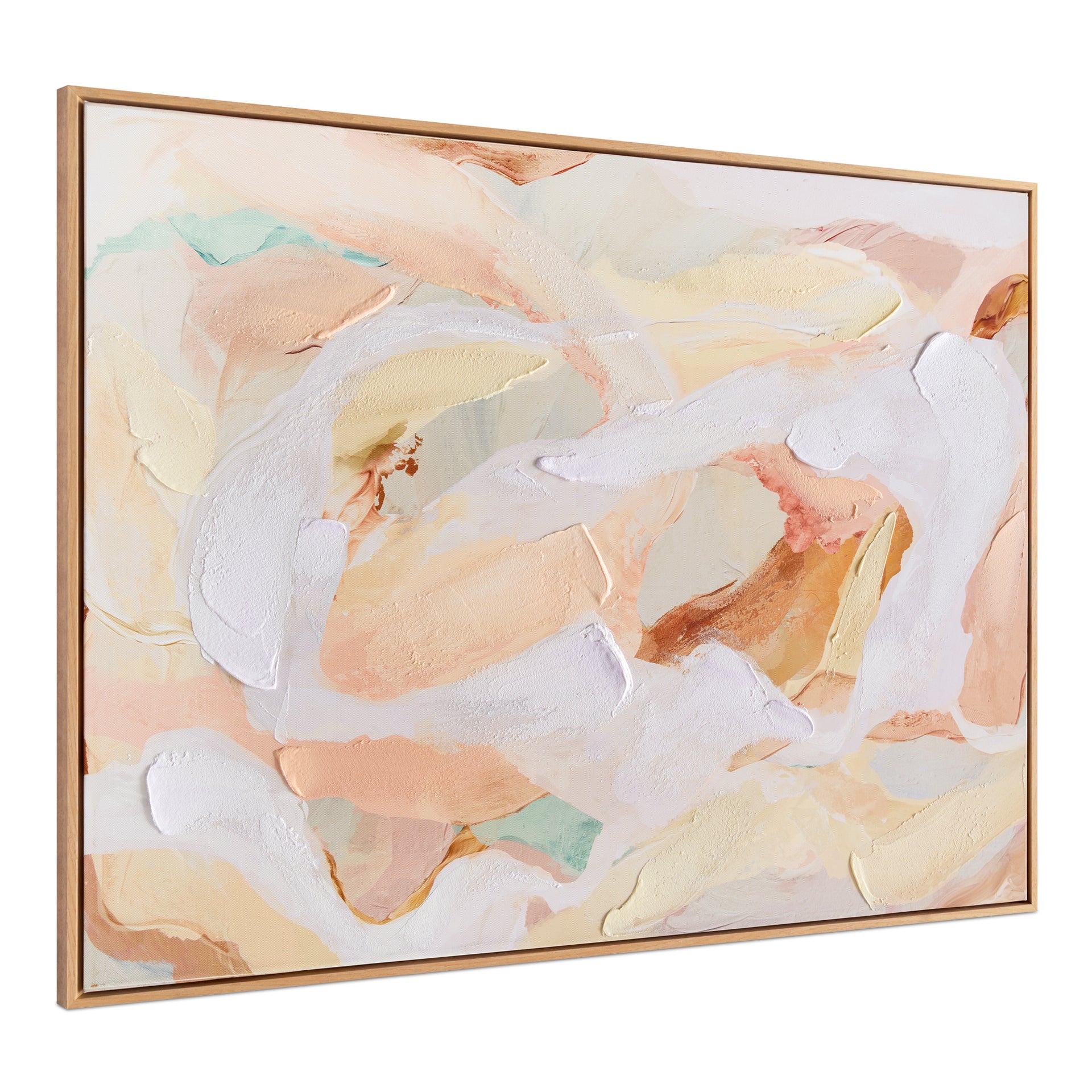 Simeon Framed Painting, Textured Pastel Acrylic with Solid Wood Frame