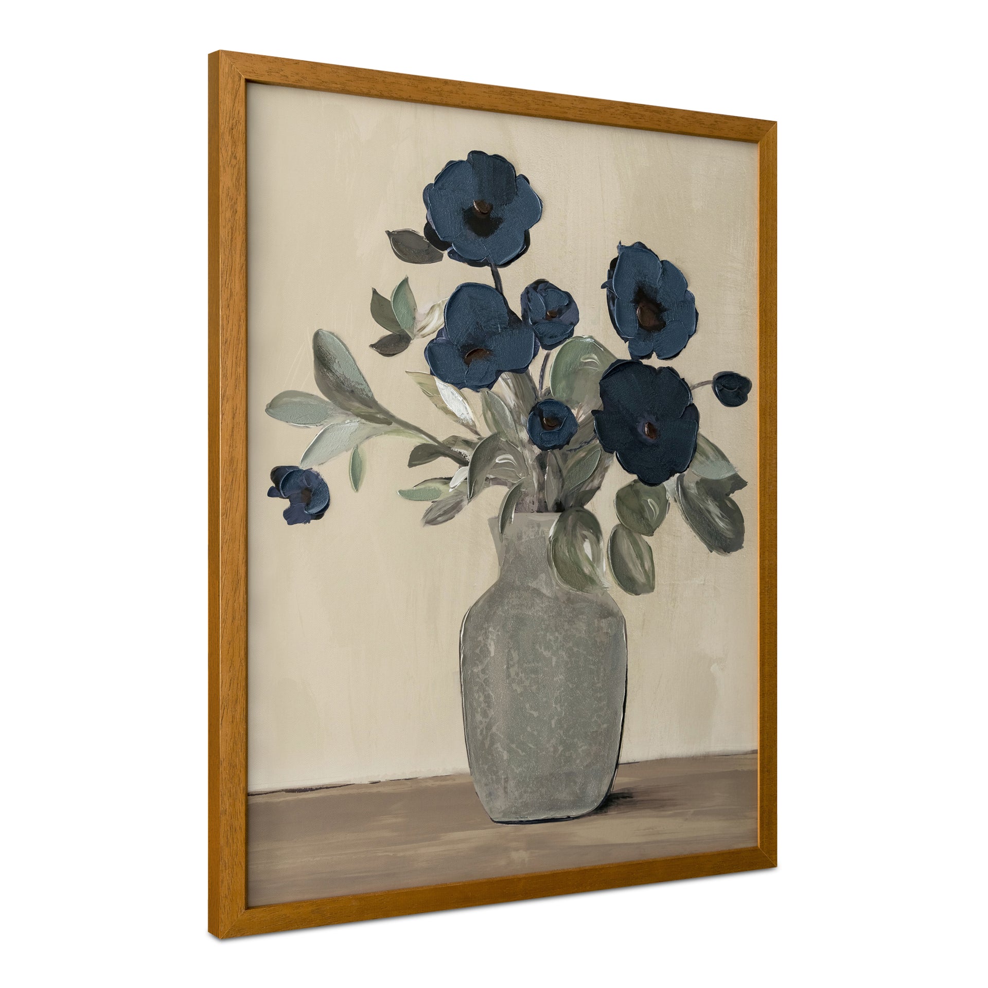 Kaelith Framed Painting, Serene Floral Acrylic on Canvas with Solid Wood Frame