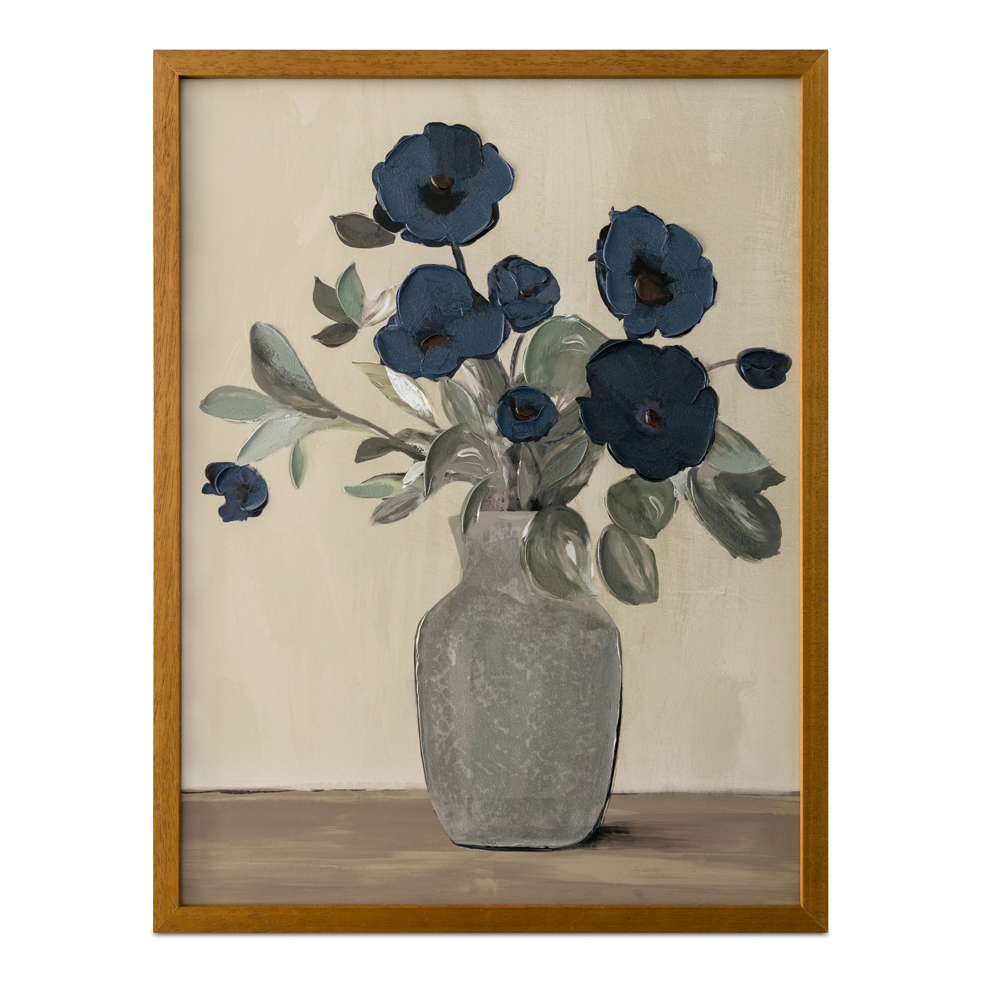 Kaelith Framed Painting, Serene Floral Acrylic on Canvas with Solid Wood Frame