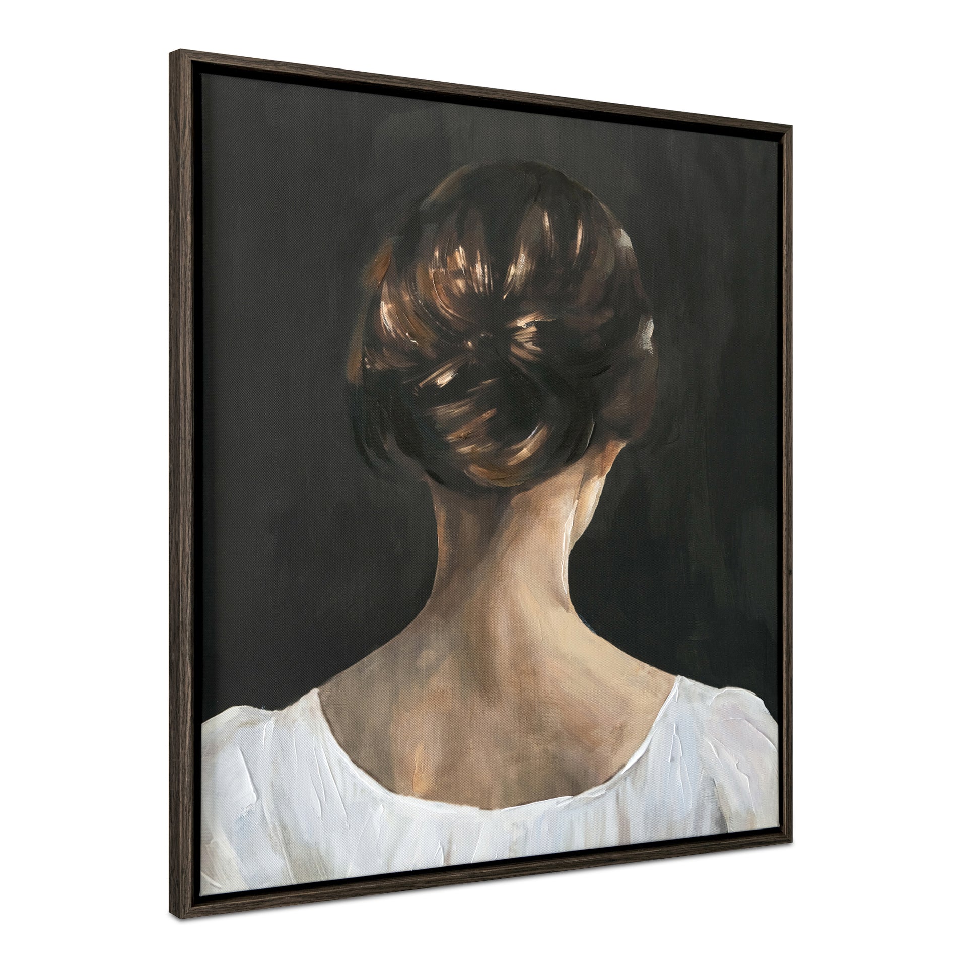 Rivena Framed Painting, Courageous Woman Acrylic on Canvas with Solid Dark Wood Frame