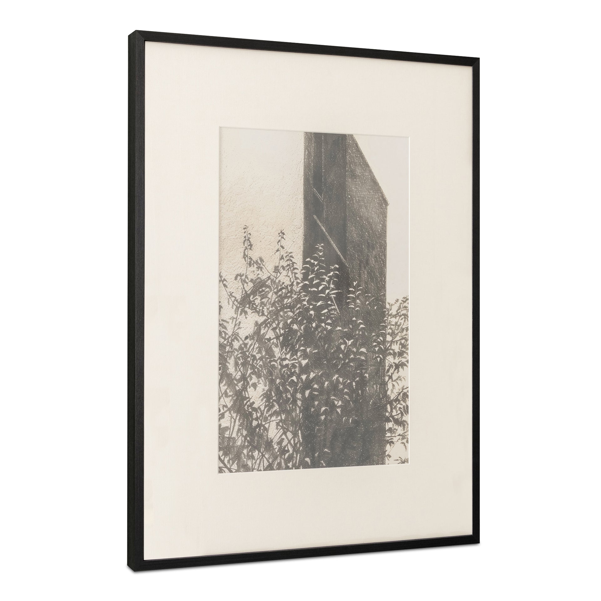 Thessia Framed Print 2, Rustic European Facade with Wide Mat Border and Solid Wood Frame