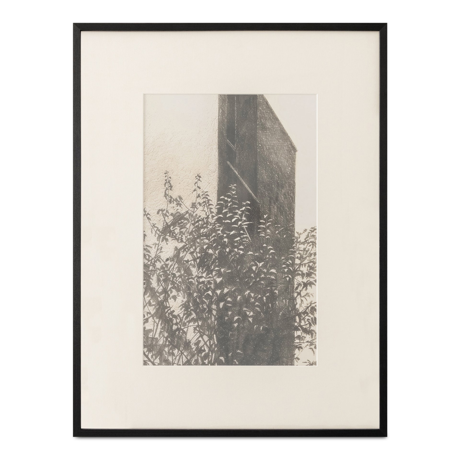 Thessia Framed Print 2, Rustic European Facade with Wide Mat Border and Solid Wood Frame