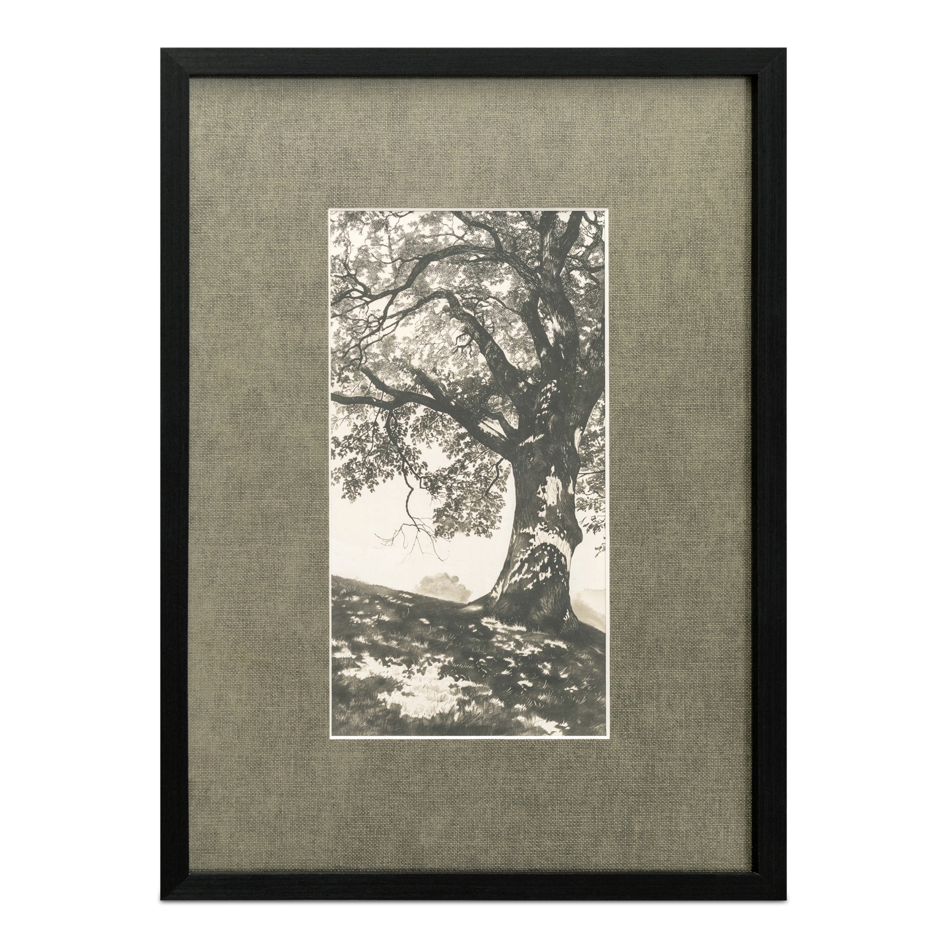 Oralyn Framed Print, Idyllic Morning Scene on Paper with Textured Mat and Solid Wood Frame