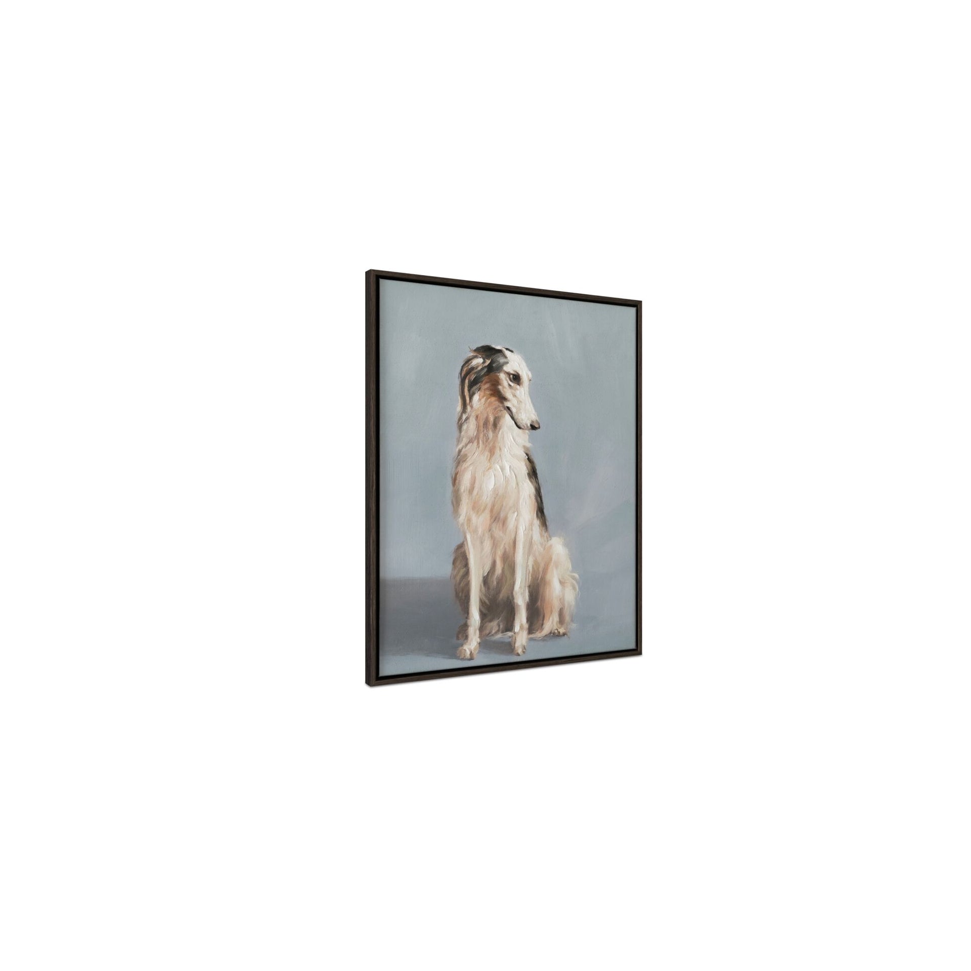 Cassien Painting, Dog Portrait Canvas, Acrylic, Solid Wood Frame, Multicolor