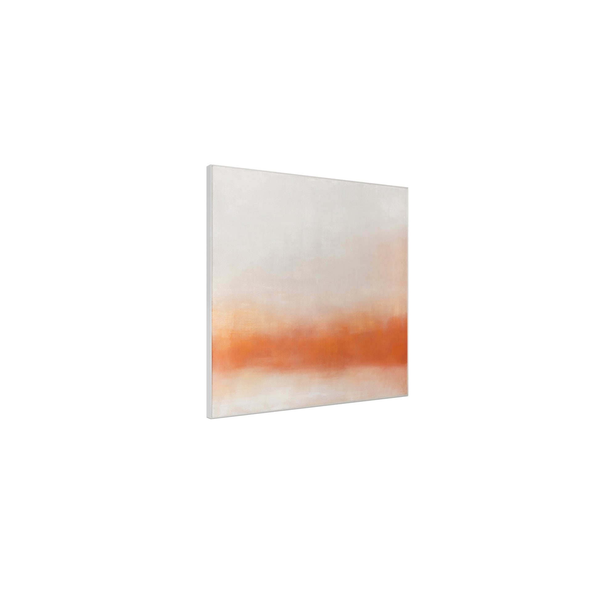 Thalienne Painting, Ombre Canvas, High-Gloss Finish, Brushed Metal Frame, Soft Orange