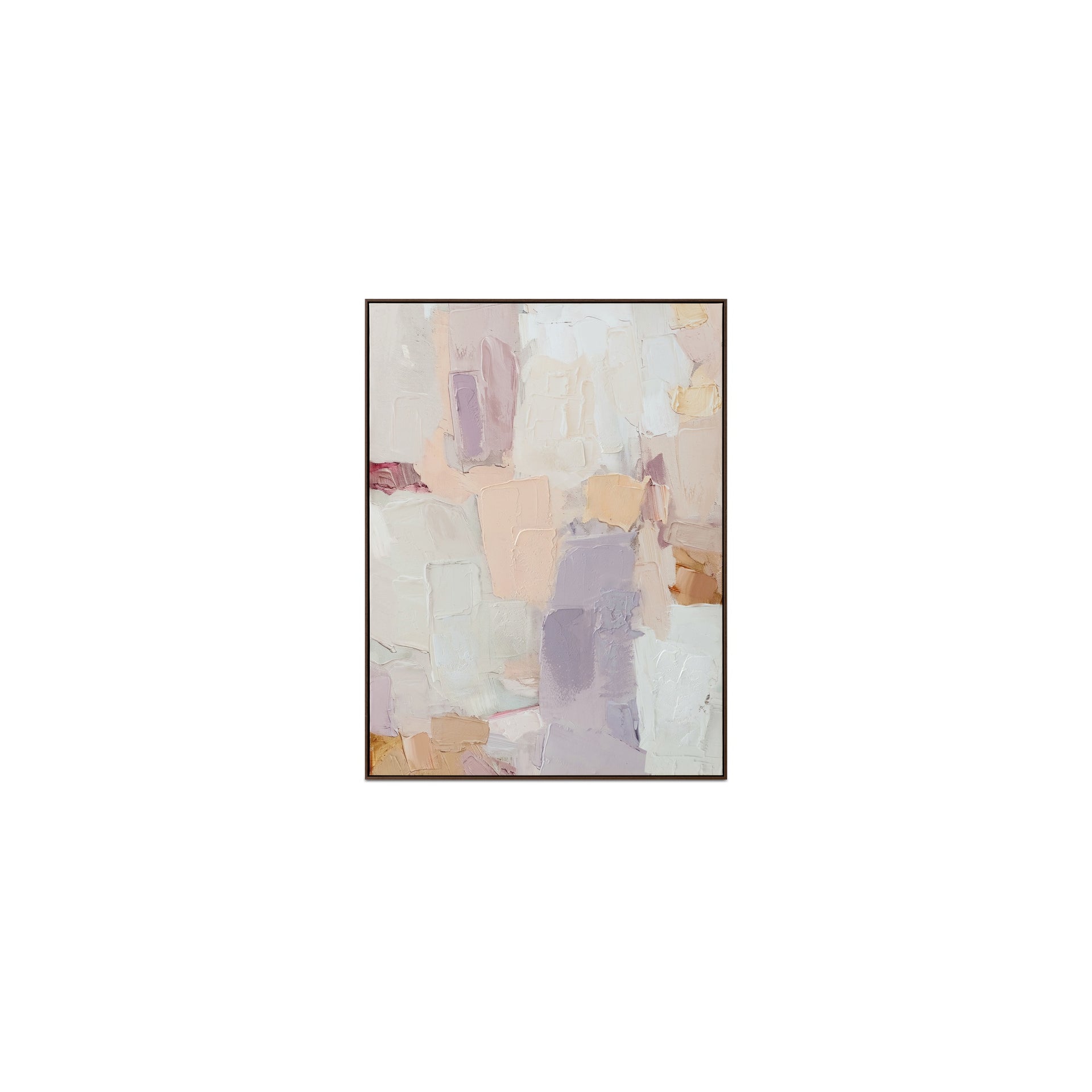 Fiora Painting, Acrylic on Polyester Canvas, Solid Wood Frame, Fir Stretcher, Abstract Brushstrokes, Ready to Hang, Multi