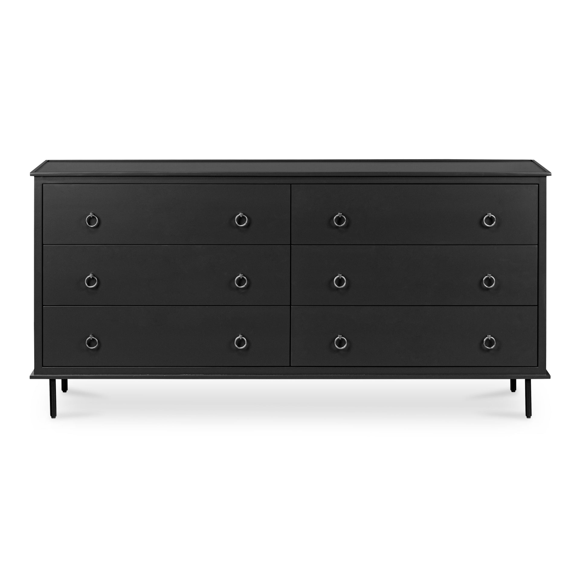 Glenn, Dresser, 6-Drawer, MDF and Acacia Frame, Soft-Closing Drawers, Matt Black