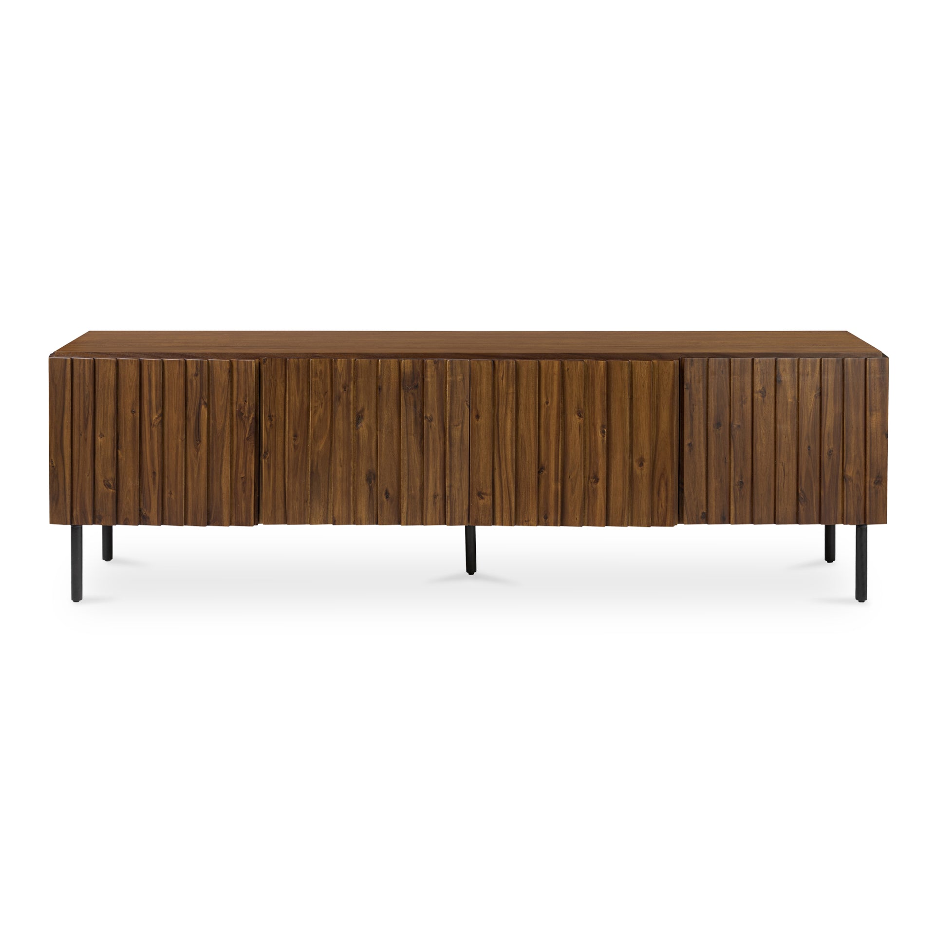 Lincoln, Media Cabinet, Solid Acacia Door, Iron Legs, Brown