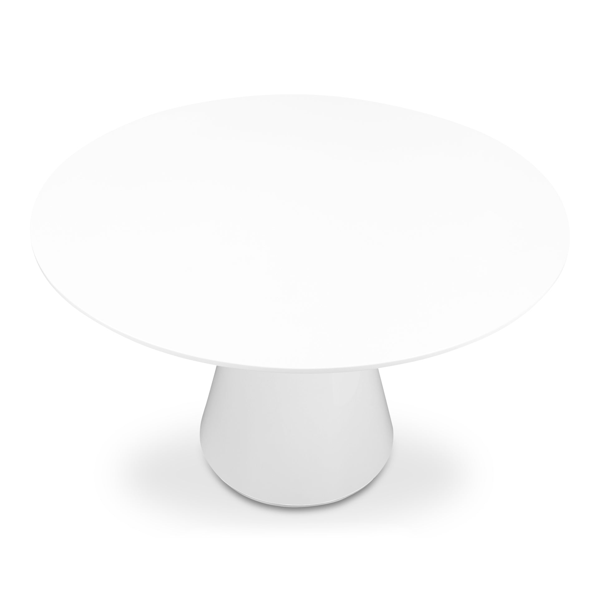 Haven, 47" Round Dining Table High-Gloss Lacquer Finish Over MDF, White- Seats 6
