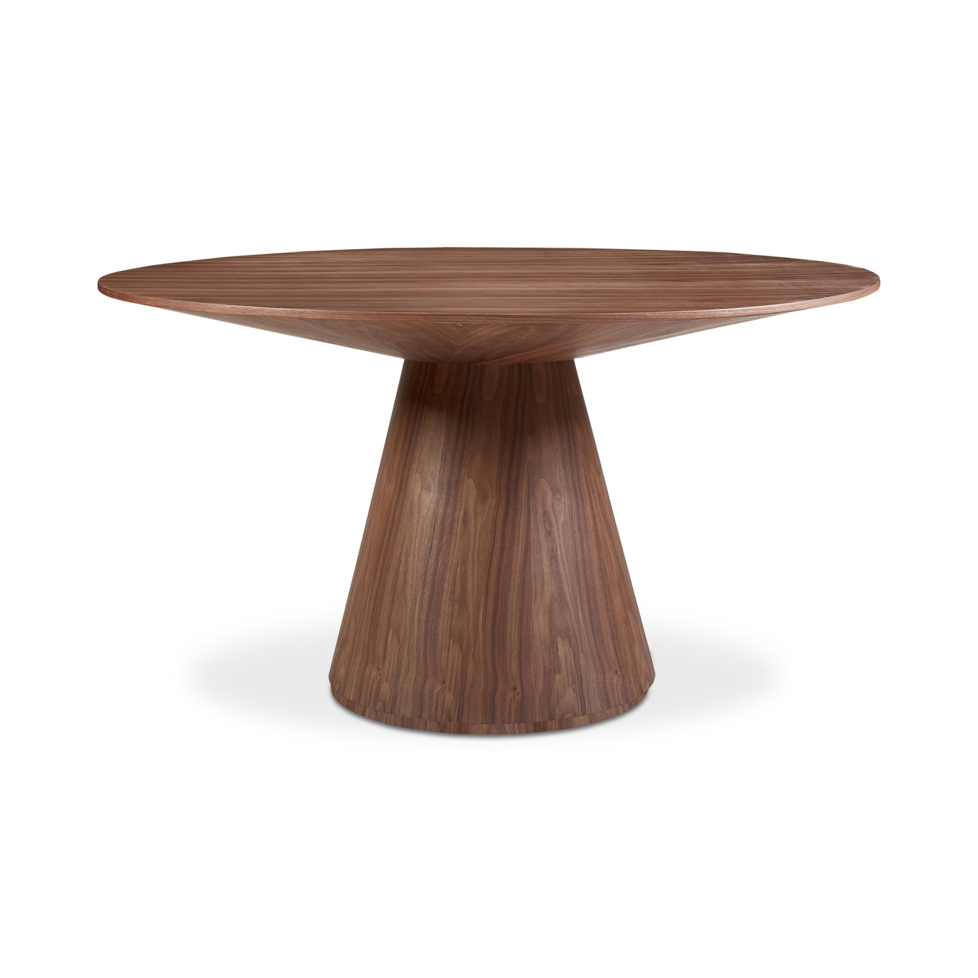 Haven, 54" Round Dining Table Walnut Veneer Top Brown - Seats 5