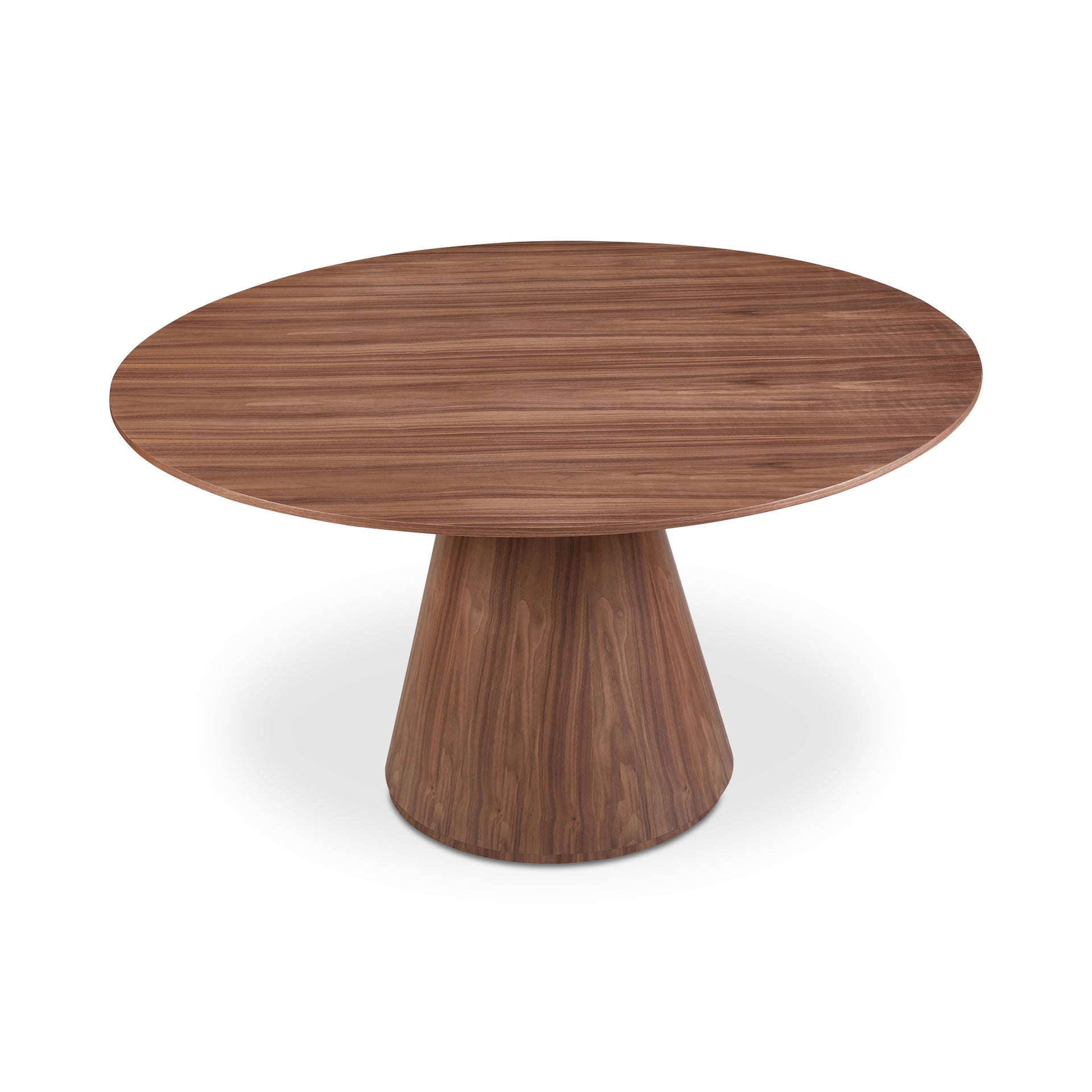 Haven, 54" Round Dining Table Walnut Veneer Top Brown - Seats 5