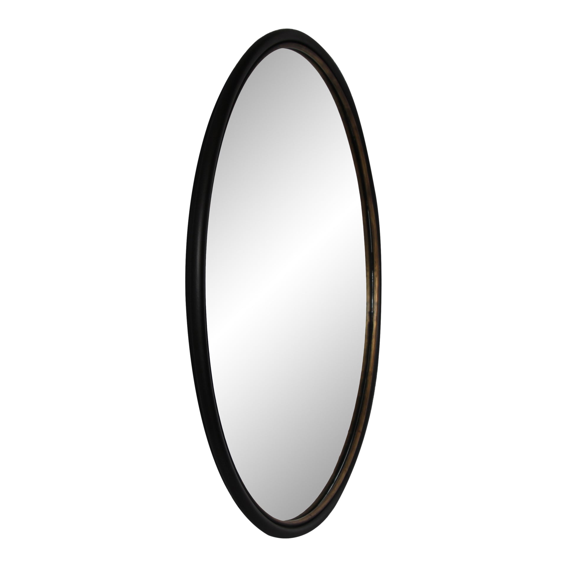 Note, Round Metal Mirror with Sleek Black Rim