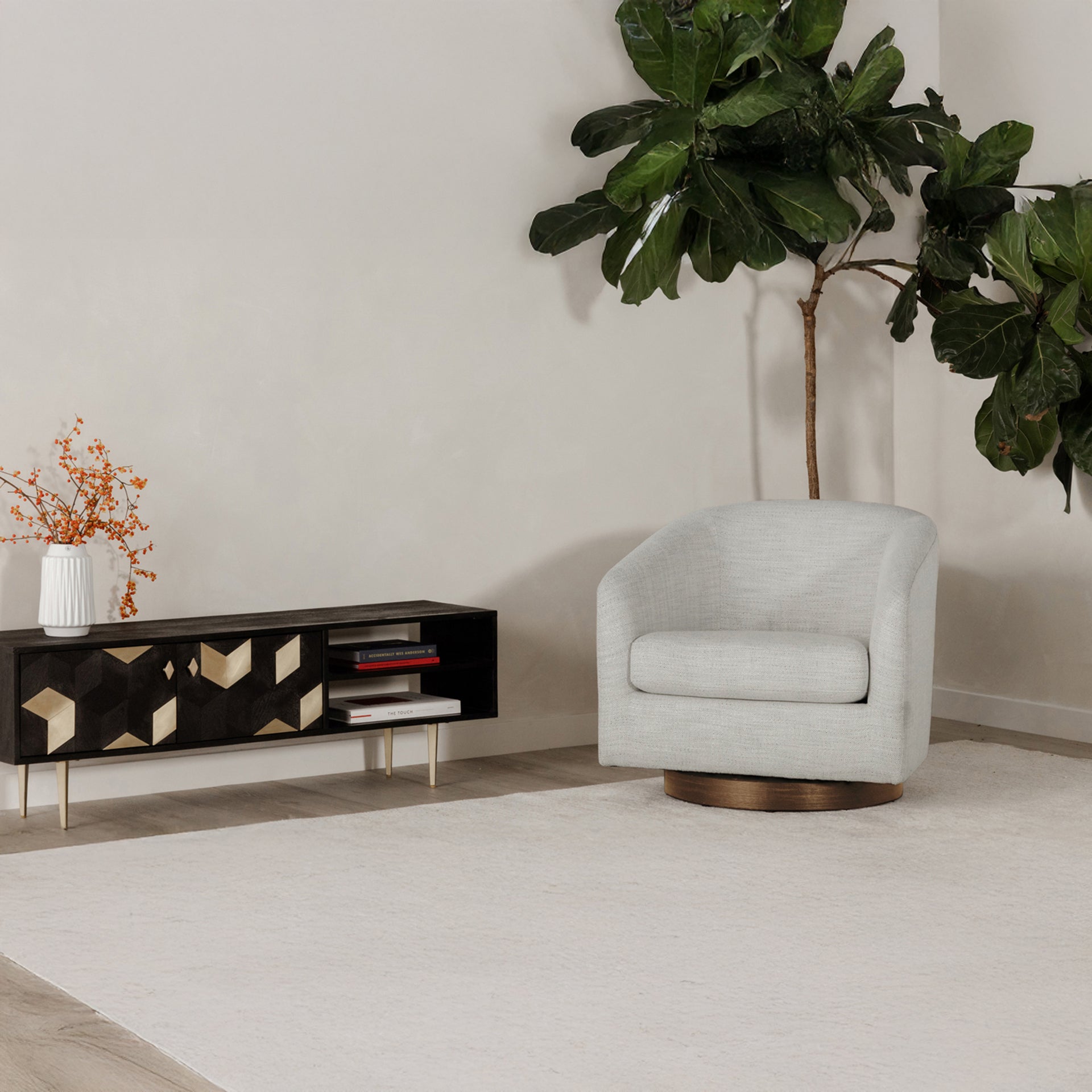 Grayson, Accent Chair Polyester and Acrylic Upholstery Solid Wood and Plywood Construction, Splashed White
