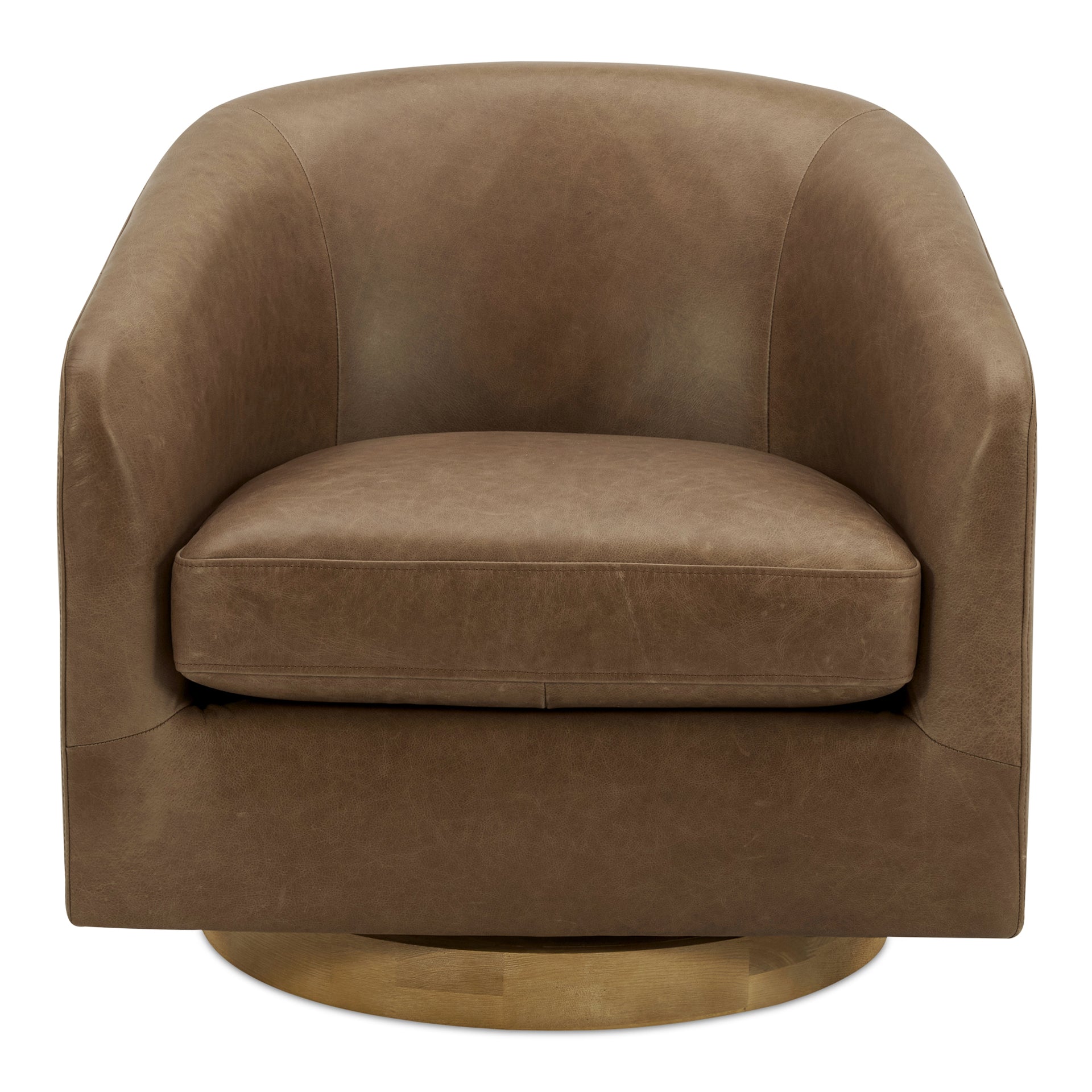 Grayson, Accent Chair Top-Grain Leather Solid Wood Base Pine and Poplar Frame, Tan