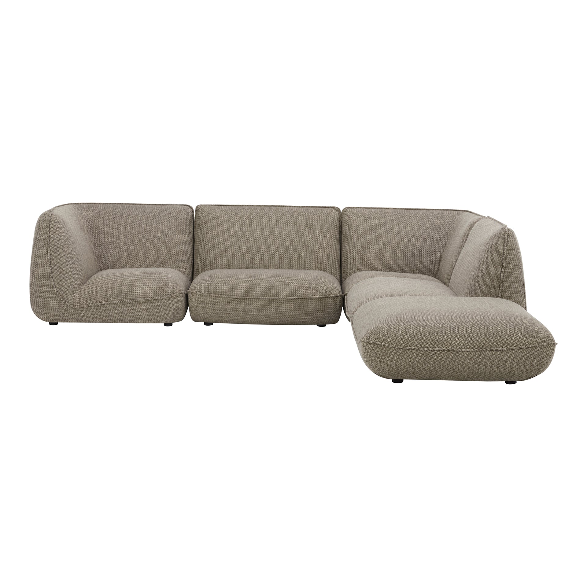 Winston Lounge Modular Sectional Sofa, Polyester Blend Upholstery, 4-Seater, Speckled Pumice