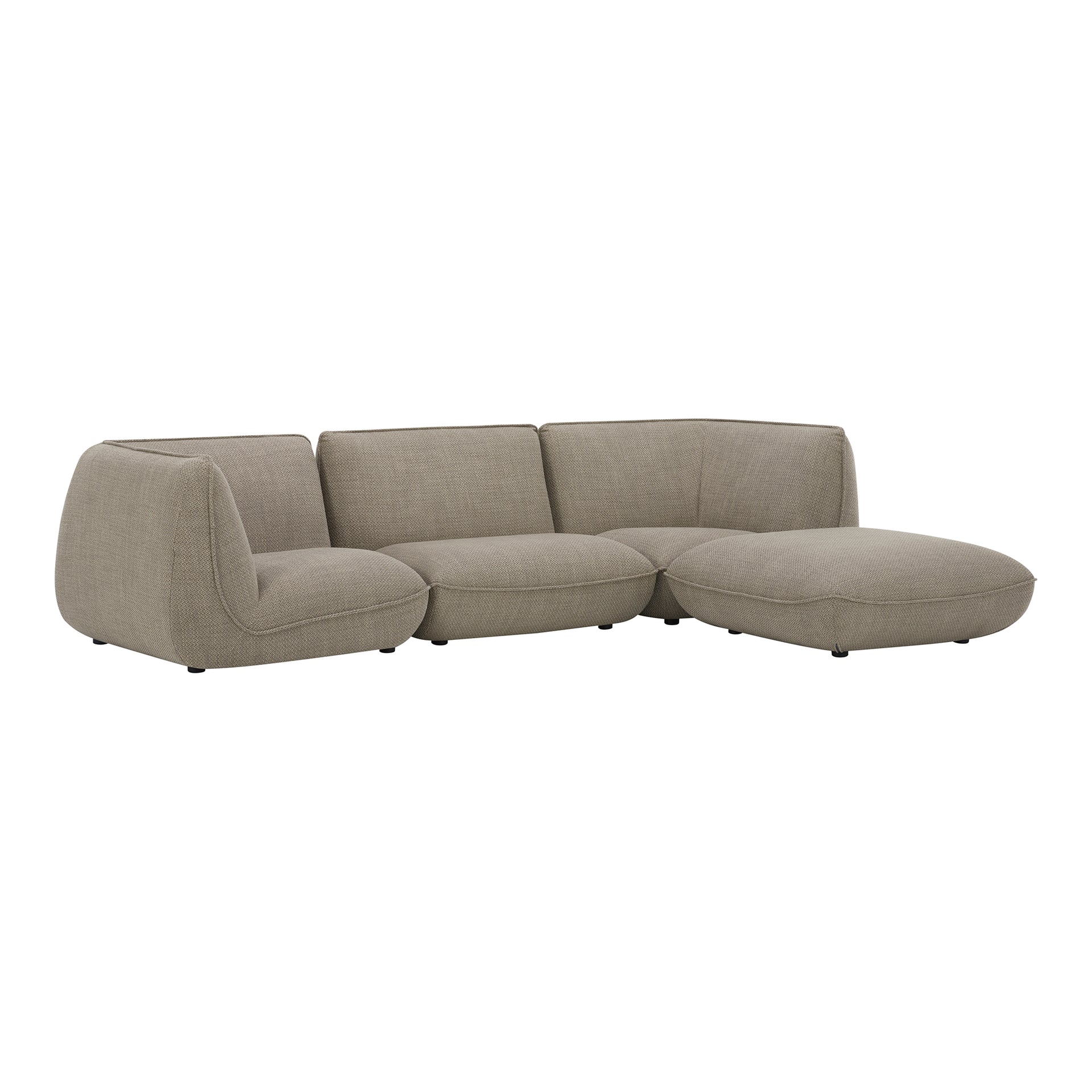 Winston Lounge Modular Sectional Sofa, Polyester Blend Upholstery, 4-Seater, Speckled Pumice