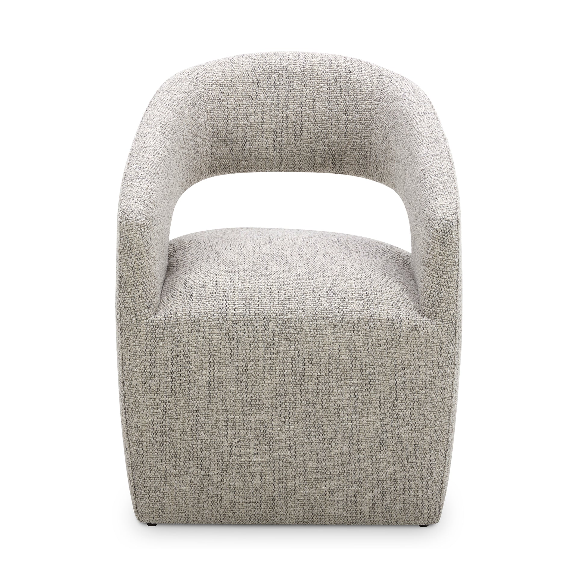 Bailey, Rolling Dining Chairs Solid Wood with Performance Boucle Upholstery, Grey
