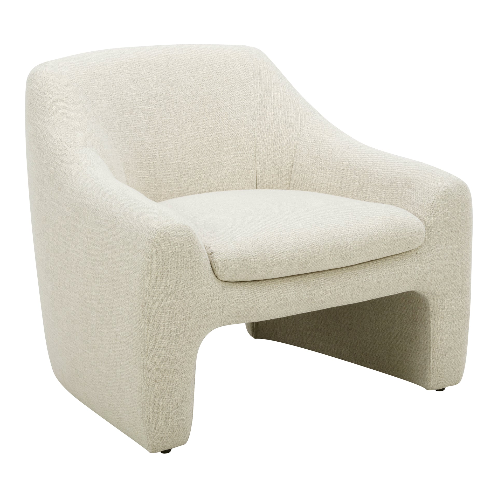 Saylor Accent Chair, Textured Woven Fabric Upholstery with Solid Wood Frame, Dune