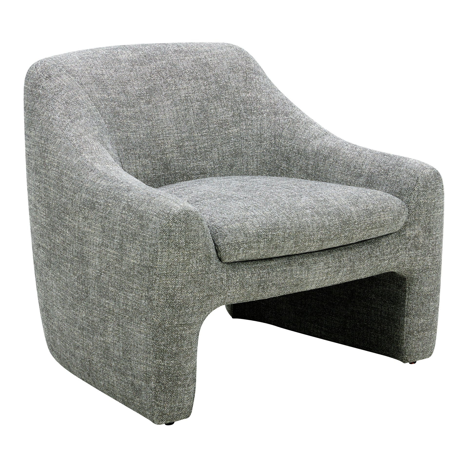 Saylor Accent Chair, Textured Woven Fabric Upholstery with Solid Wood Frame, Slated Moss