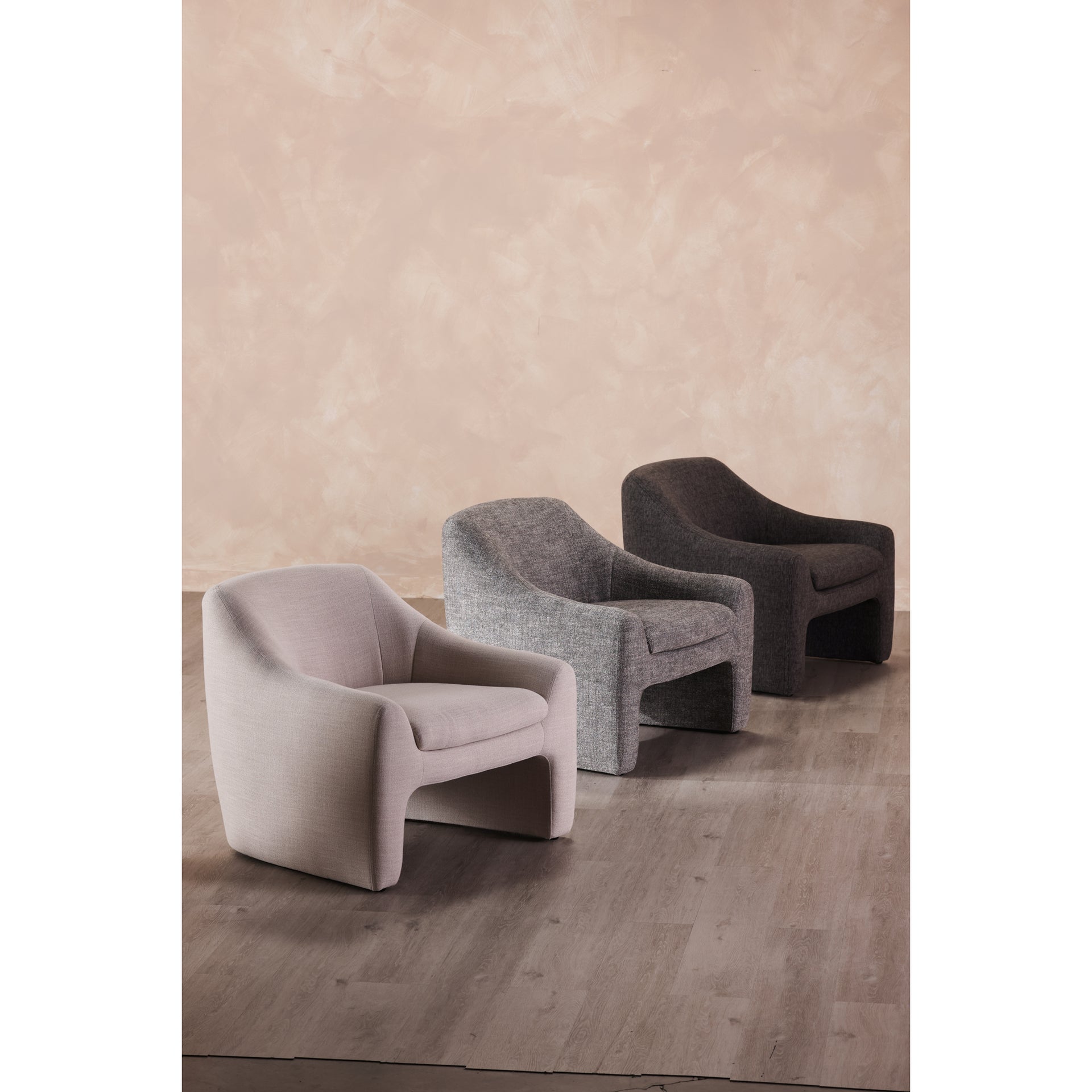 Saylor Accent Chair, Textured Woven Fabric Upholstery with Solid Wood Frame, Slated Moss