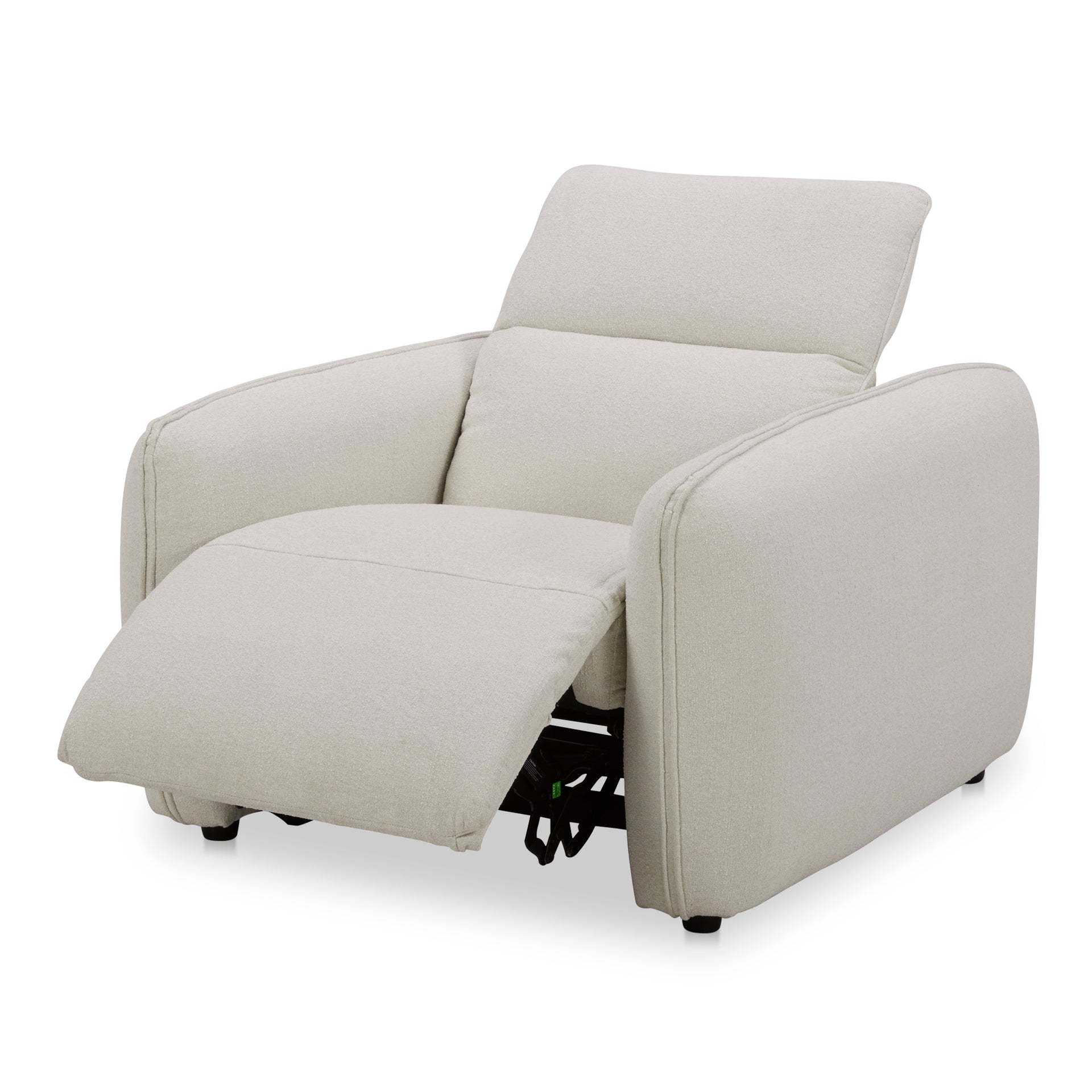 Yarrow Power Recliner Chair, Polyester Upholstery, High-Density Foam Cushions, Solid Wood Frame, Warm White